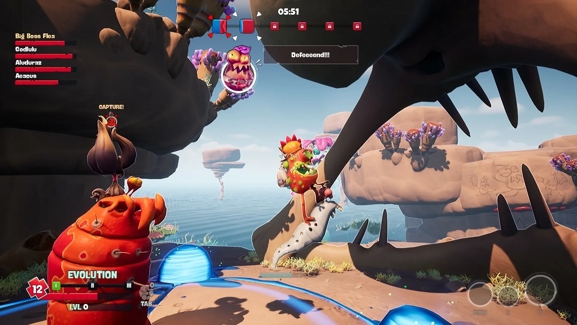 Flea Madness: Combat with alien fleas on floating islands, defending base in multiplayer mode