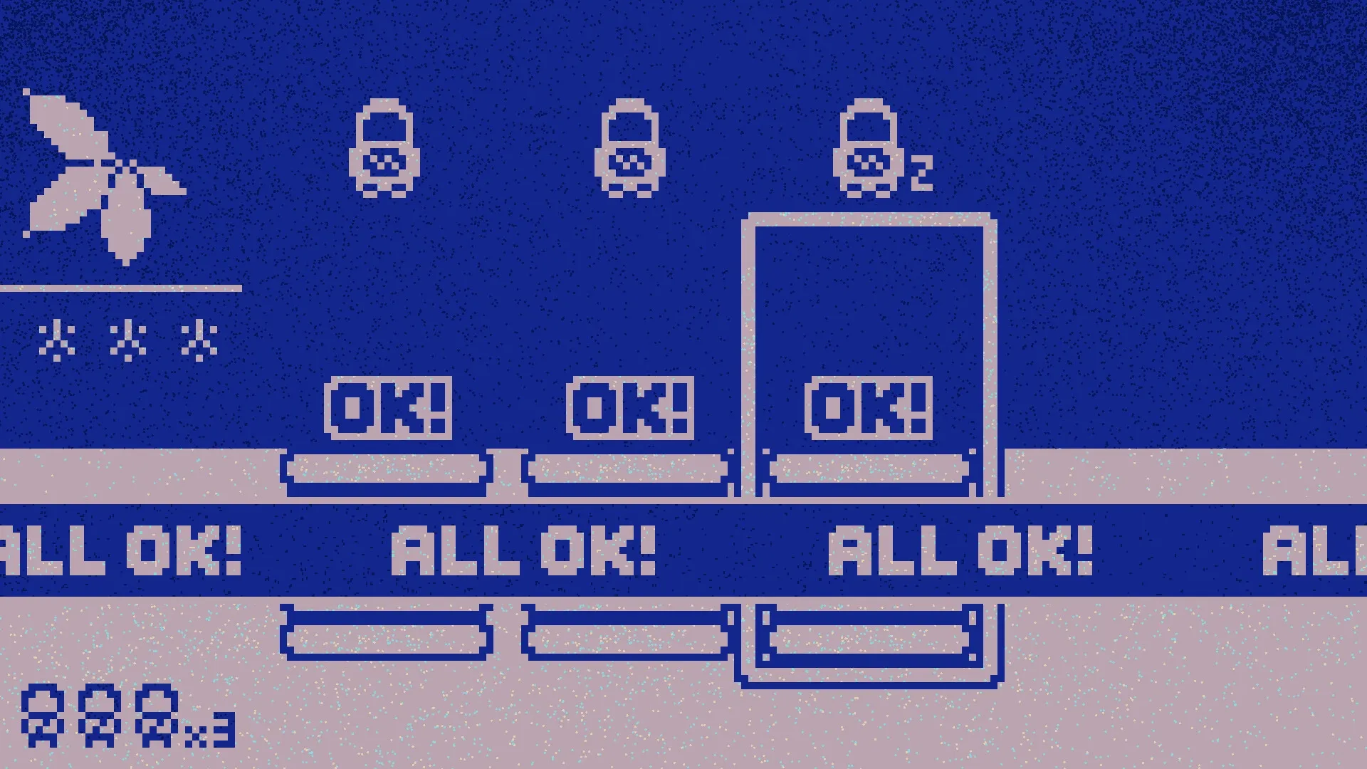 FREEZIA: Monitoring cryosleep pods status with "OK!" indicators in futuristic control interface