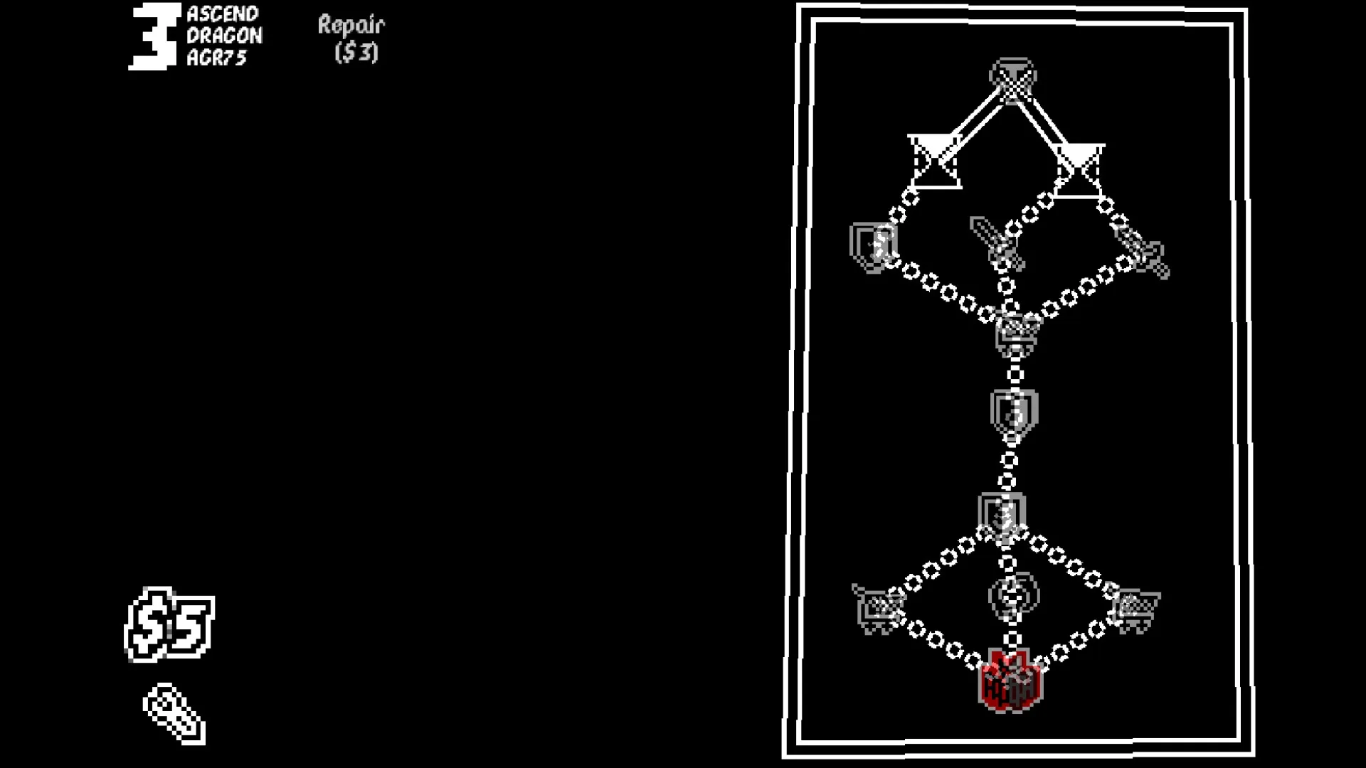 From The Top: Strategic path selection screen with nodes and icons on a dark background