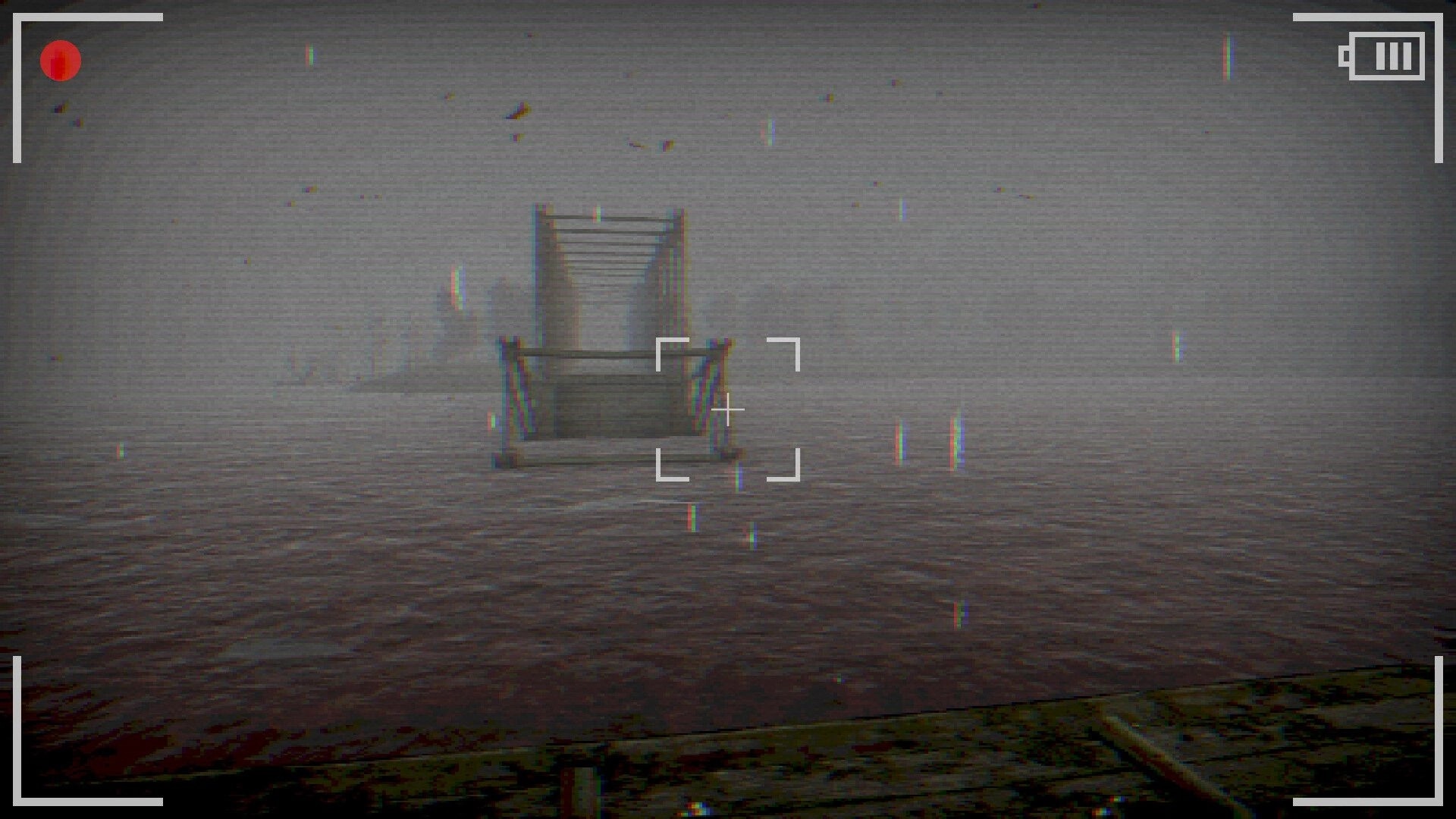 Geamana Village: Camera view of abandoned structure partially submerged in murky, toxic waters