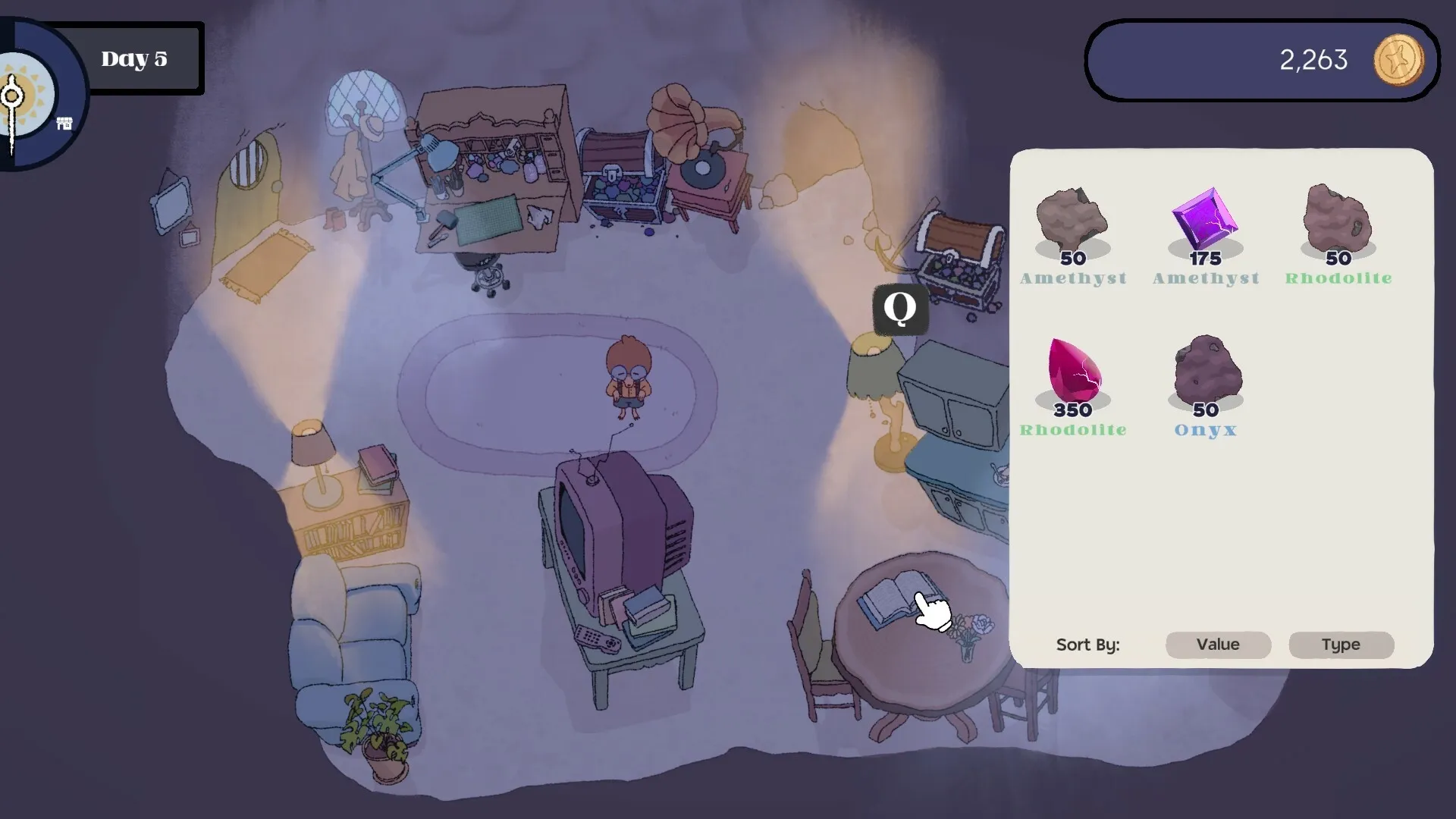 Gemporium: Screenshot showing game interface and gameplay elements