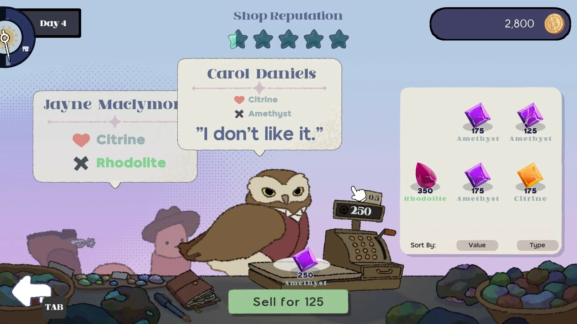 Gemporium: Screenshot showing game interface and gameplay elements