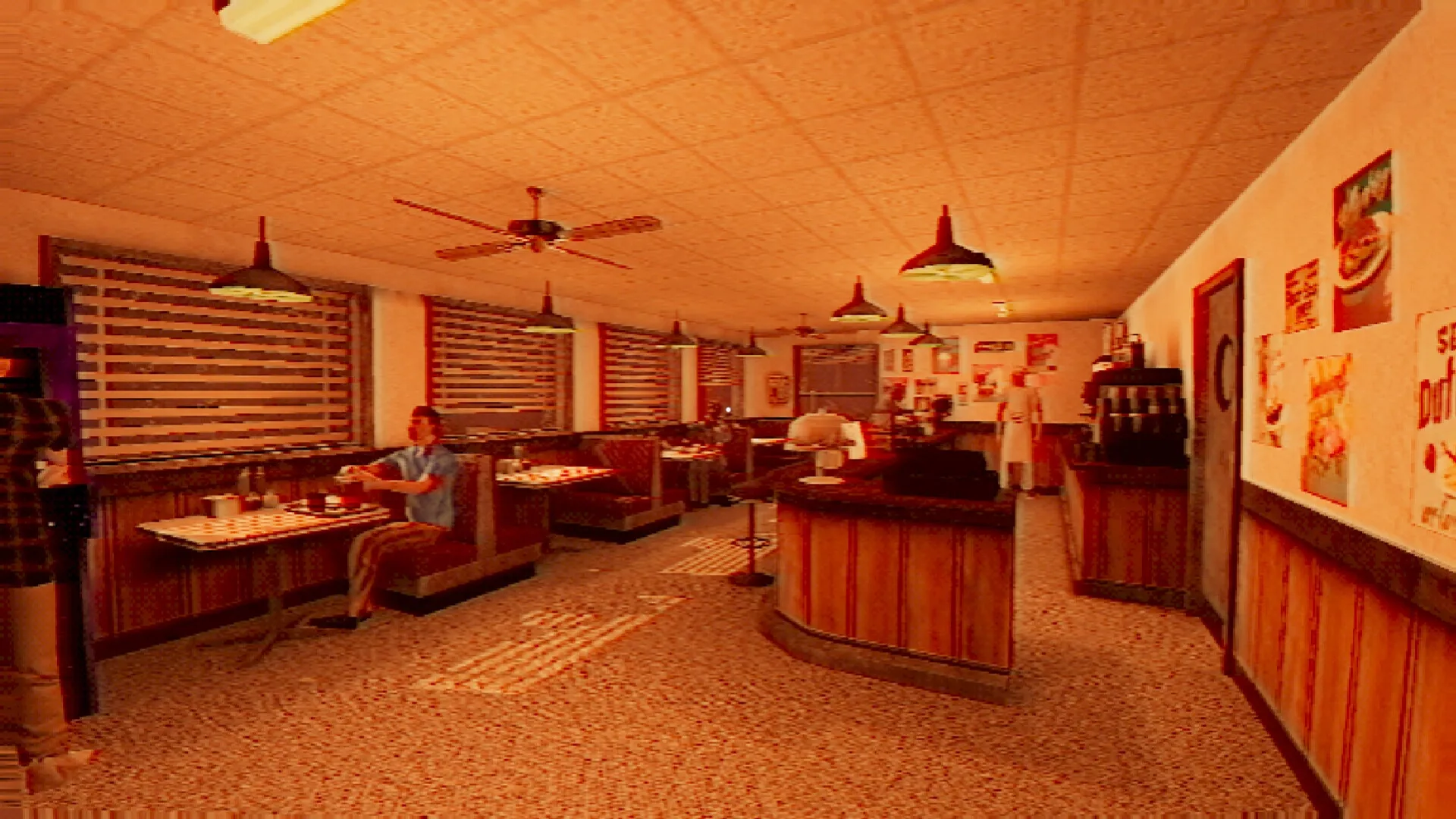 Ghost Ripper: Heather serves customers in a retro diner setting with booths and vintage decor.