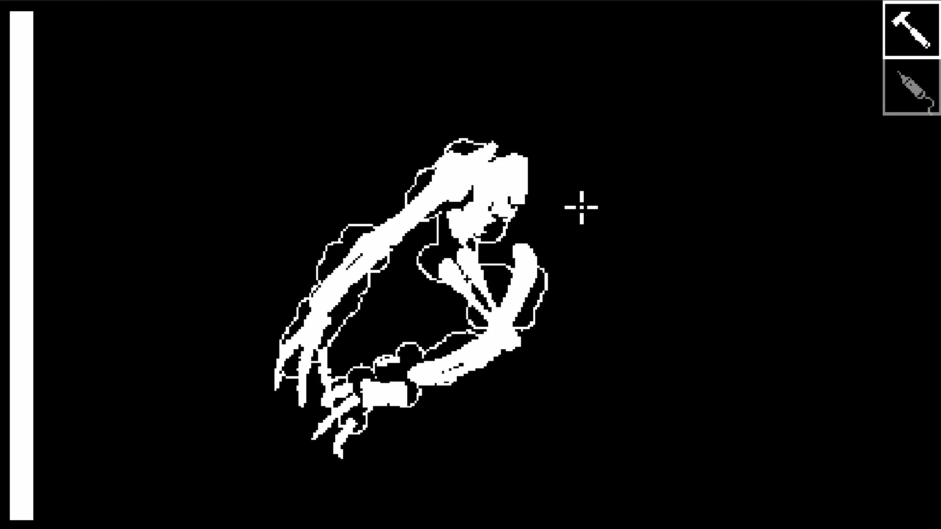 Goodlands: Fossil skeleton discovery with excavation tools in a dark excavation site