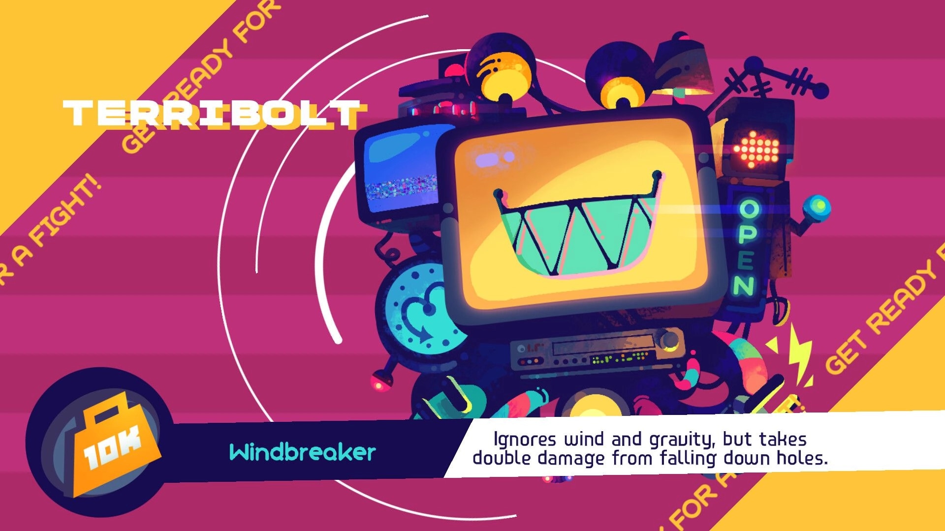 Grashers: Terribolt character profile with stats and abilities in vibrant, colorful interface