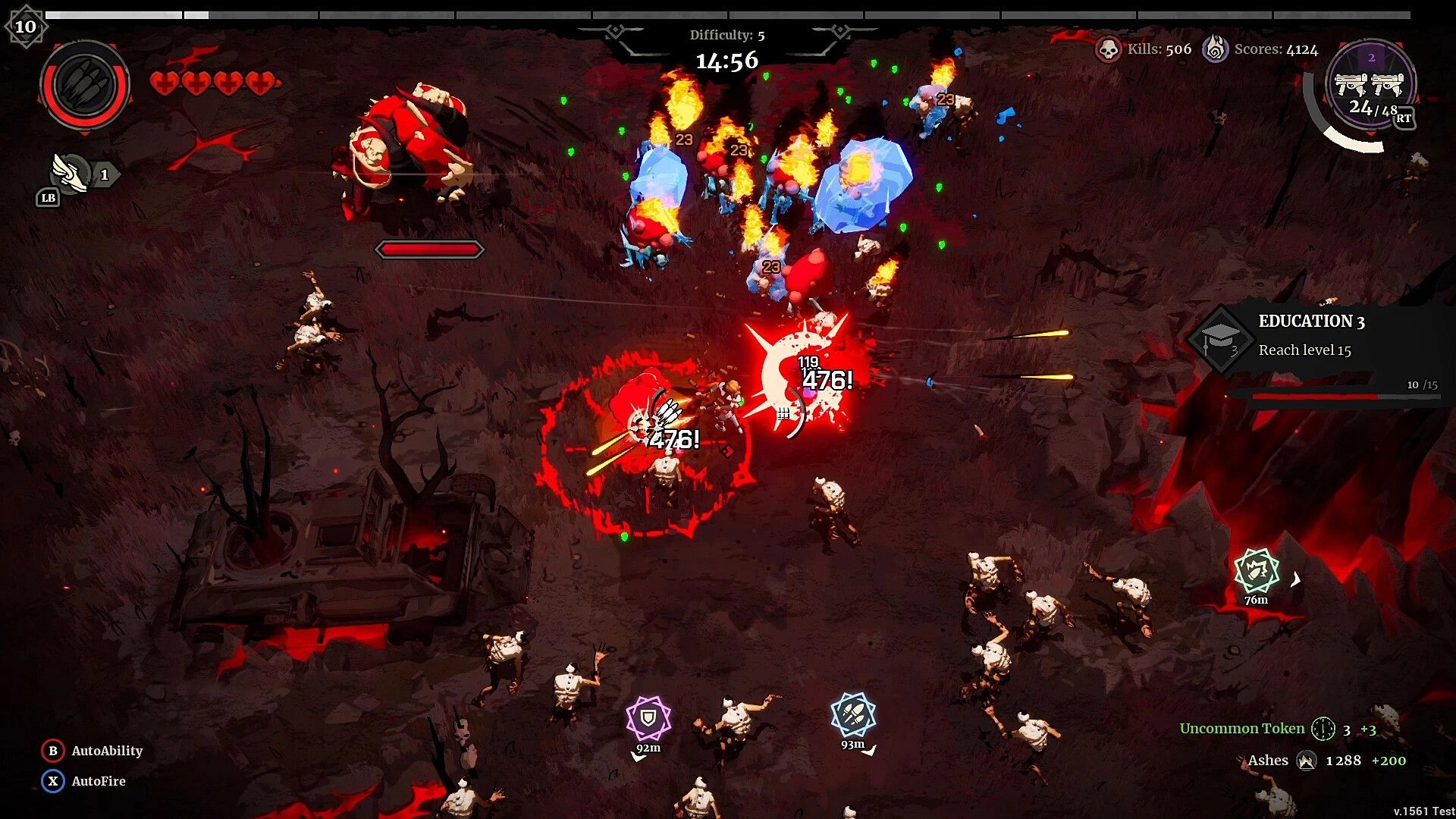 Grind Survivors: Intense battle with demon hunters against hellspawn in a fiery, chaotic battlefield