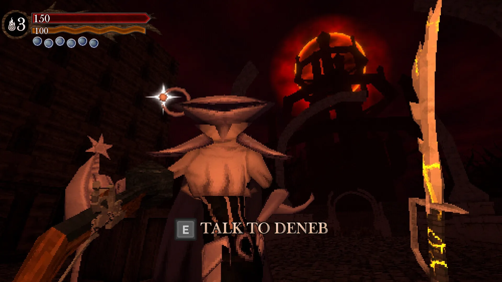 HARK THE GHOUL: Interaction with Deneb in dark, eerie village under a blood-red eclipse sky