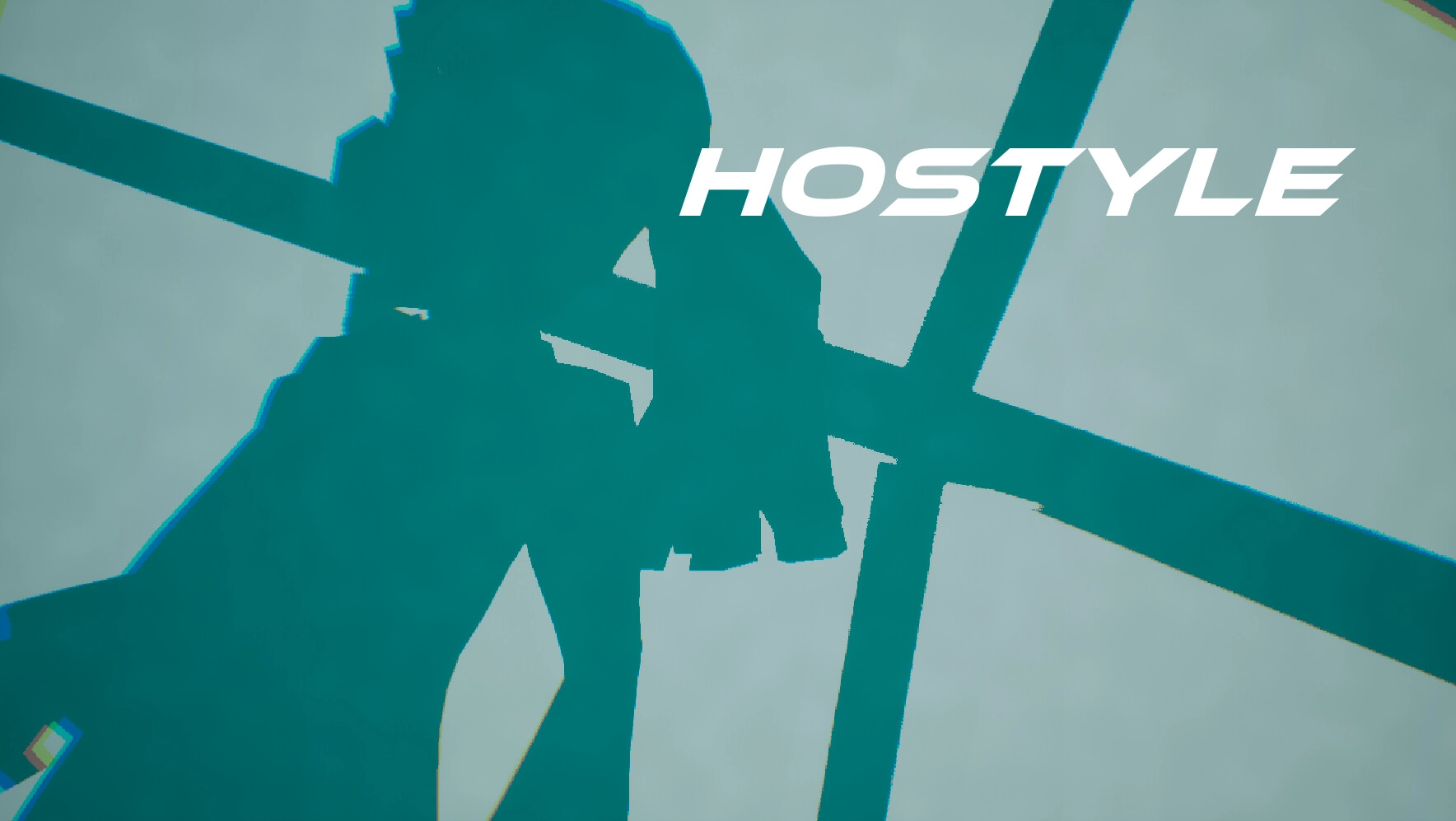 HOSTYLE: Silhouette of agent Cryptic with futuristic backdrop and title text on screen
