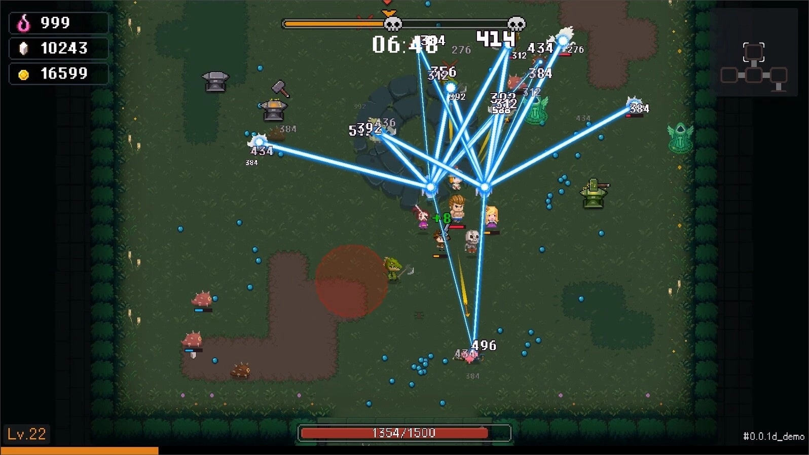 I Am Legion: Characters battling enemies with laser attacks in a grassy arena with map and stats visible