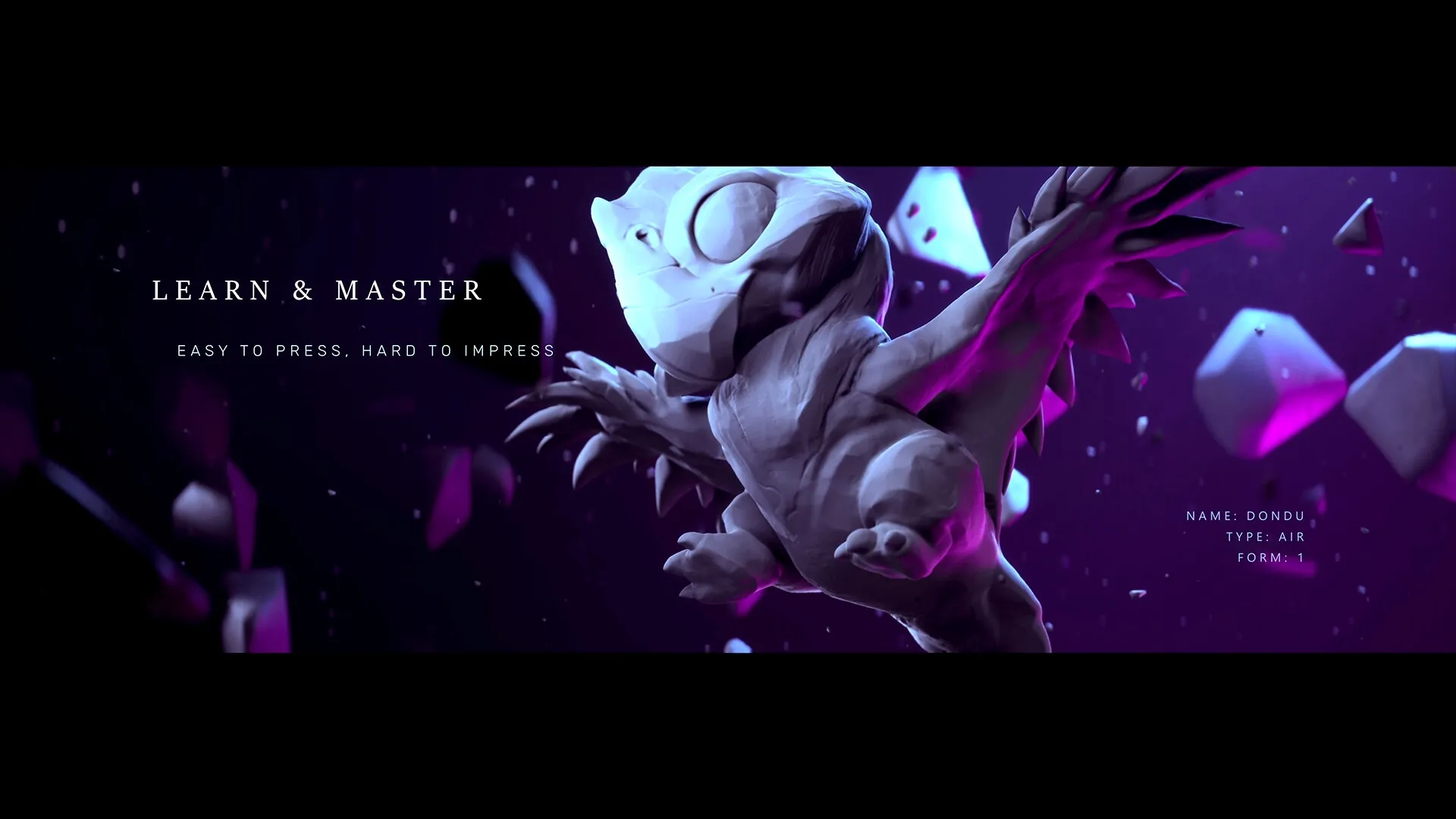 LEKANO WORLD ONLINE: Creature Dondu in purple space environment with floating geometric shapes