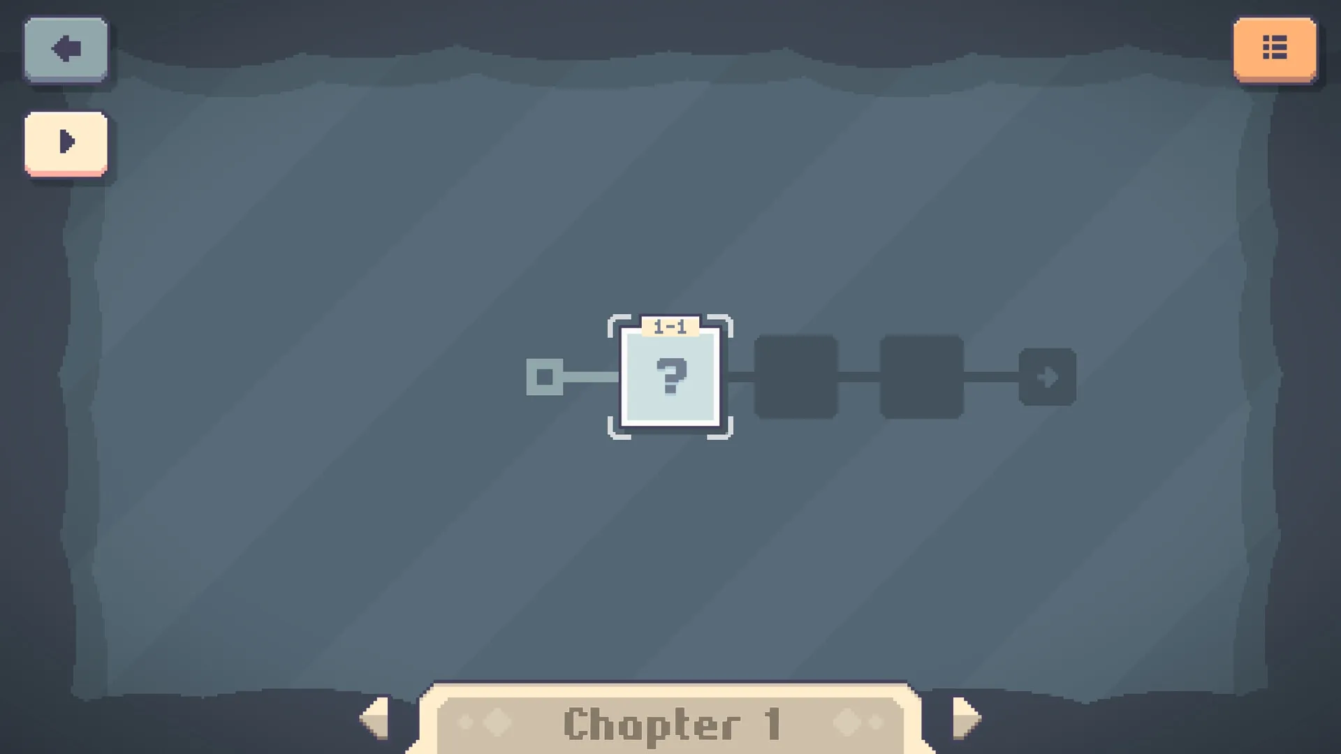 Linksider: Level selection screen showing Chapter 1 with locked levels and navigation buttons visible
