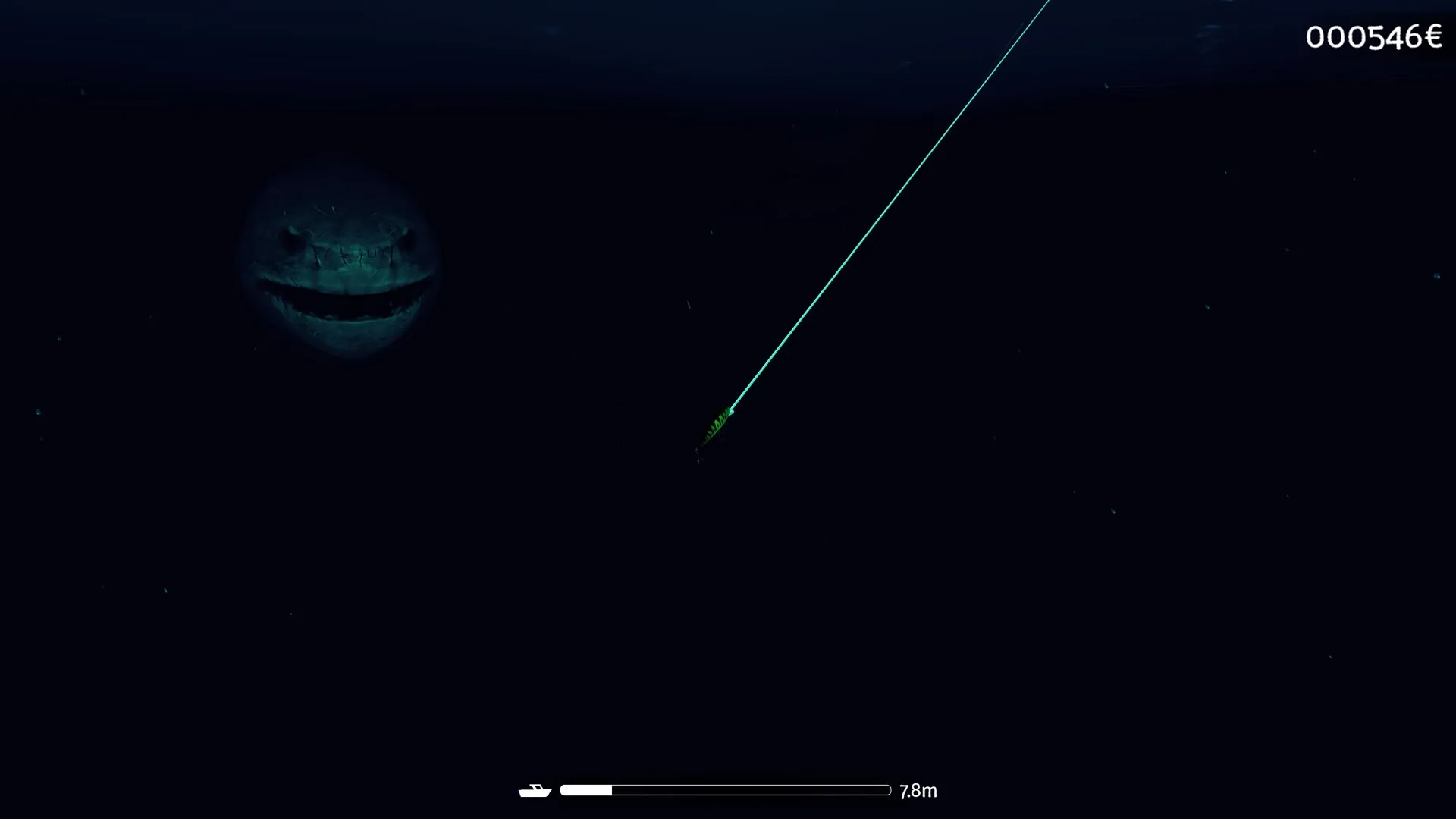 Loan Shark: Giant fish approaches bait in deep ocean as money counter displays 000546€