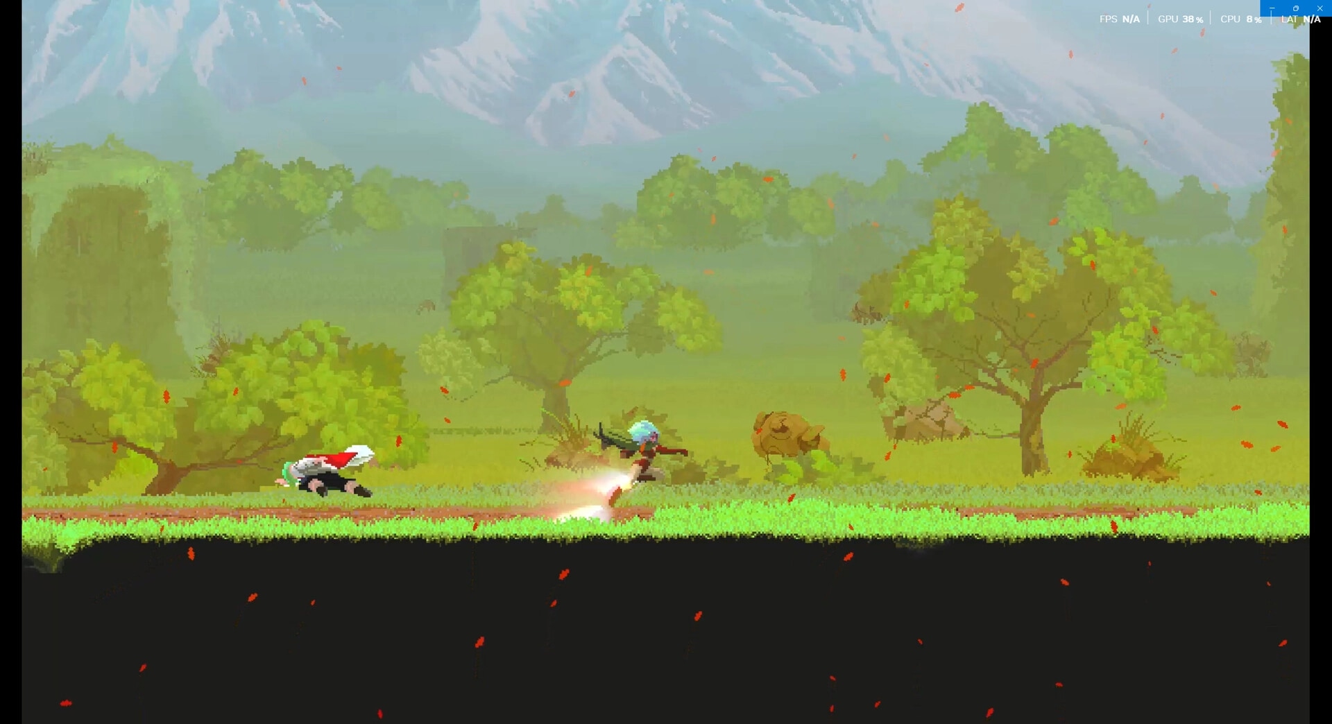 Lone Chef: Character dashes through vibrant forest landscape while avoiding obstacles and enemies
