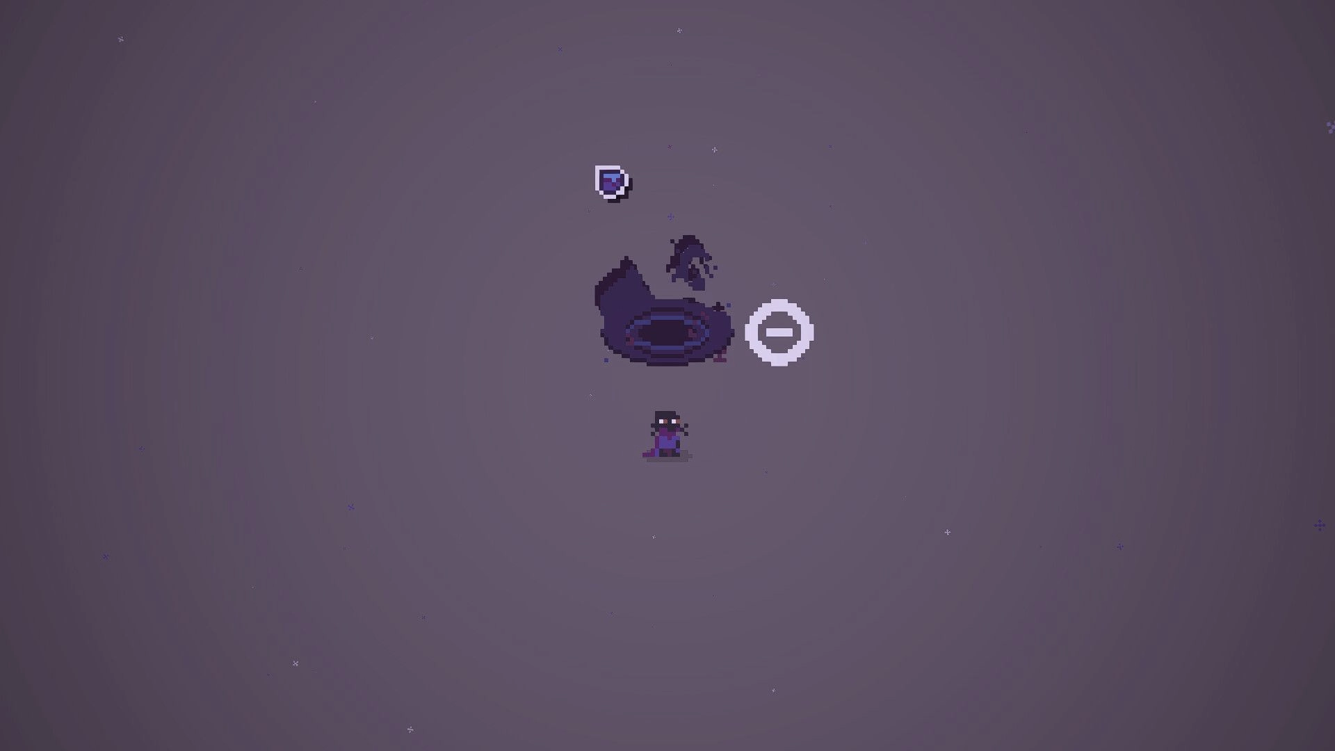 Make your Move: Player facing shadow creature near portal in dark, minimalist environment