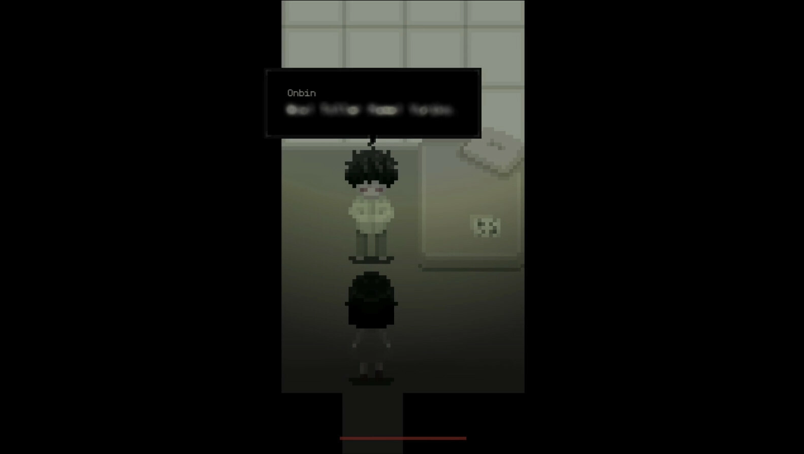 MINDFATE: Yuriko converses with Onbin in a dimly lit hospital room, dialogue box visible above.