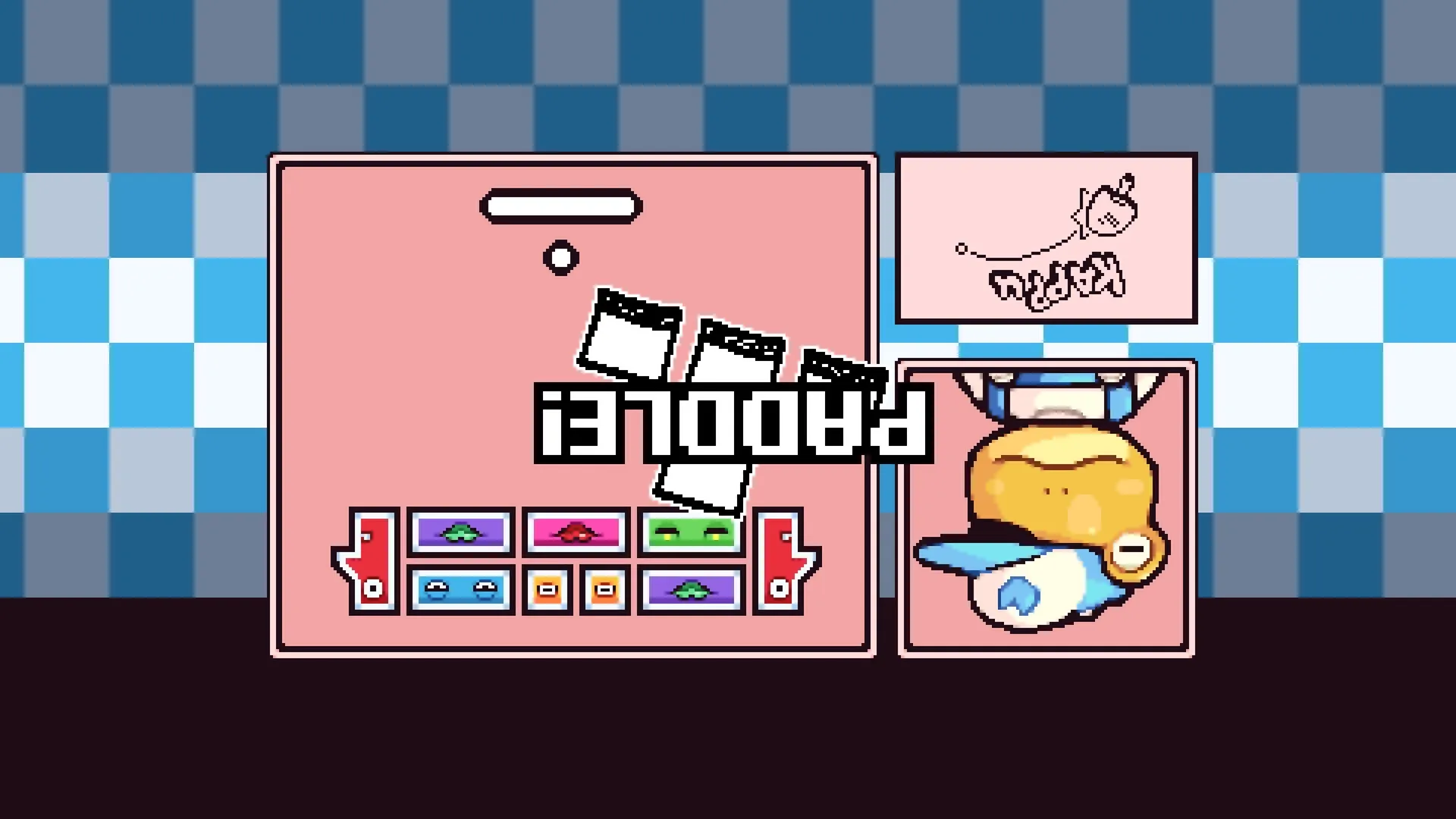MINDWAVE: Puzzle interface with colorful tiles and character avatar in a checkered backdrop environment.