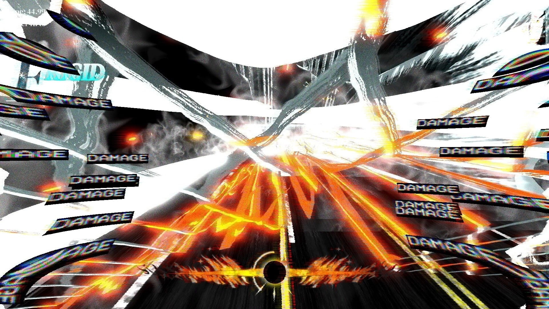 MOONLIGHT FIRE: Blazing orange impact fills screen as DAMAGE popups swarm over a shattered icy arena.
