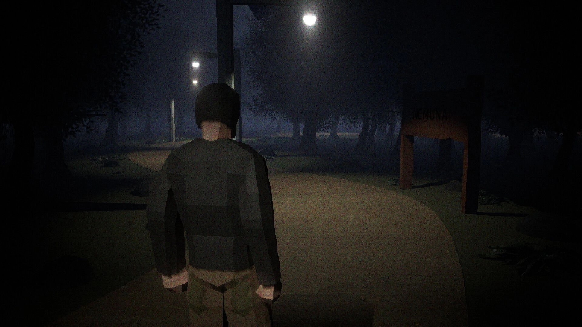 Nemunai: Kaito walks along a dimly lit forest path, sign reading "Nemunai" visible in the background.