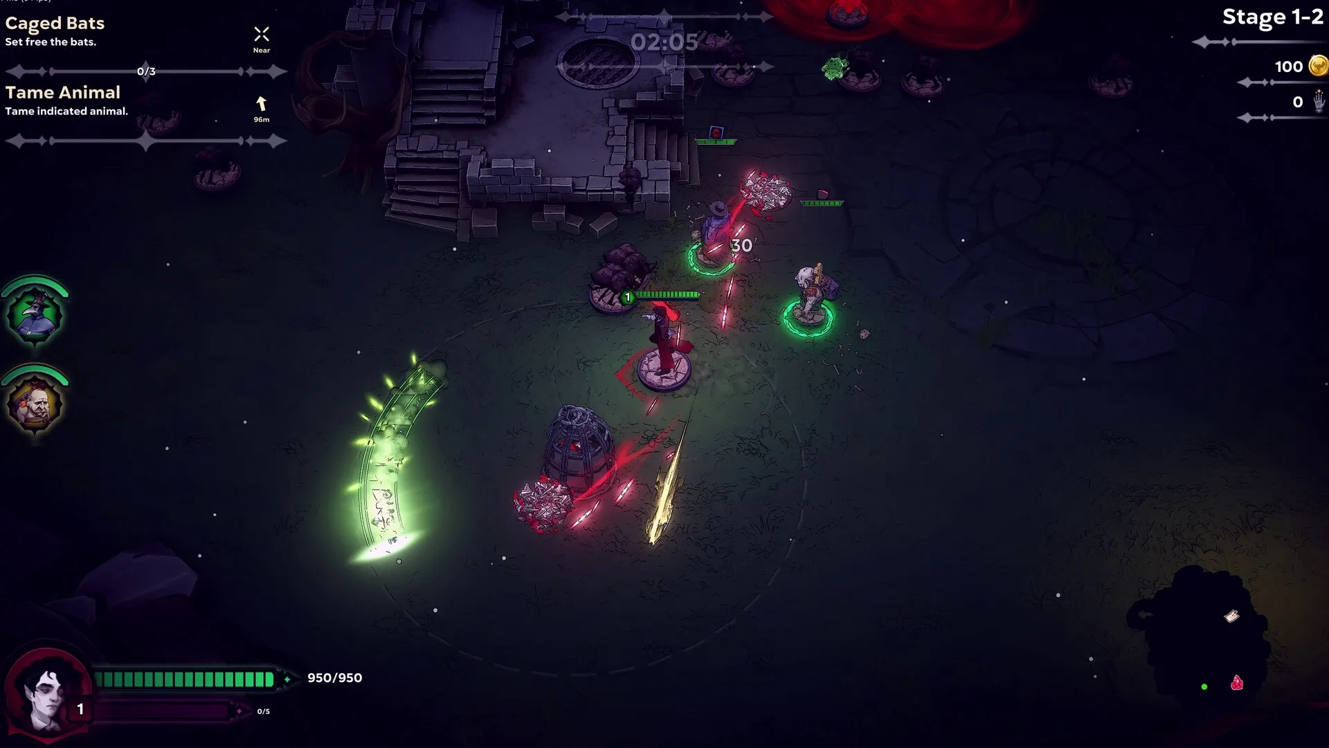 Night Swarm: Vampires engage in battle with werewolves near a stone structure under moonlit night sky.