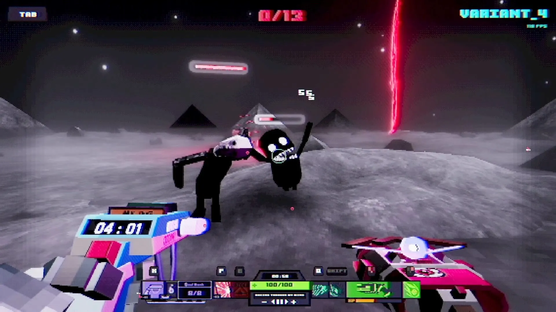 ODDCORE: Screenshot showing game interface and gameplay elements
