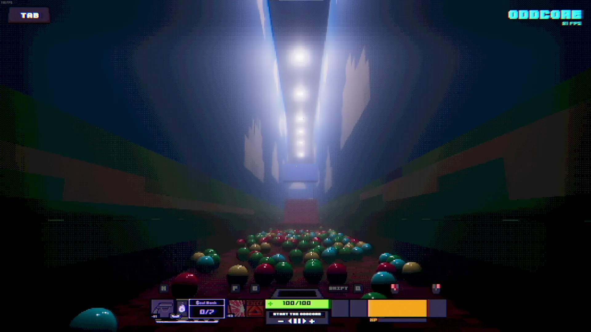 ODDCORE: Screenshot showing game interface and gameplay elements