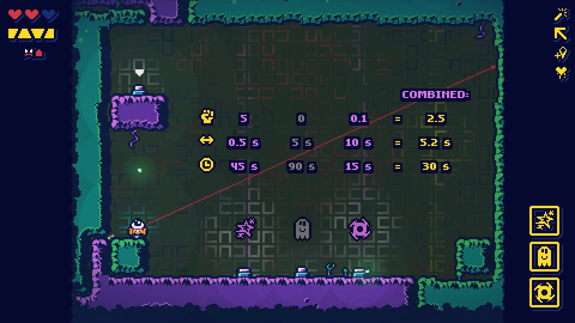 Ogre Chambers 2222: Player navigating maze with HUD displaying health, stats, and enemy icons in arena