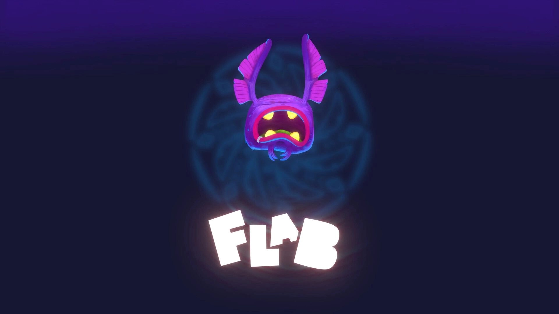OROBOROS: Cartoonish purple creature with glowing eyes, labeled "FLAB," set against a dark backdrop.