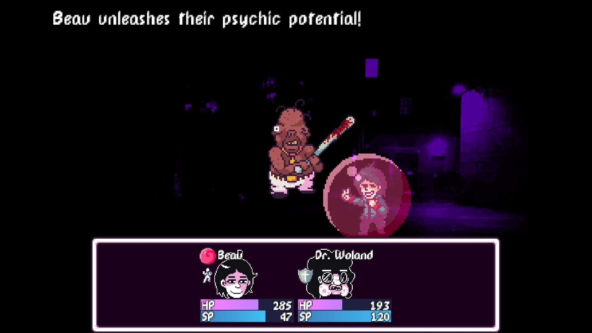 Play Rough: Beau uses psychic powers against mutant enemy in dark, eerie post-apocalyptic setting