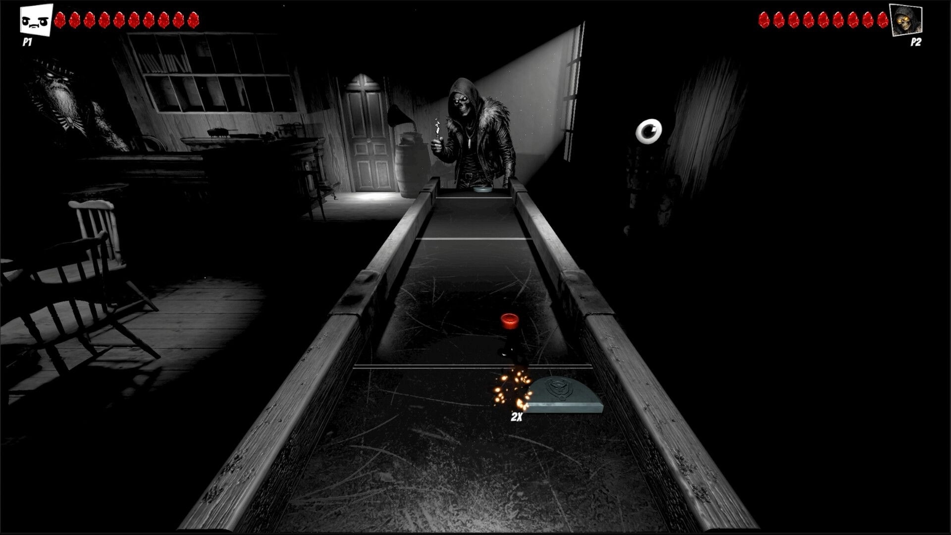 Puck'n Hell: Screenshot showing game interface and gameplay elements