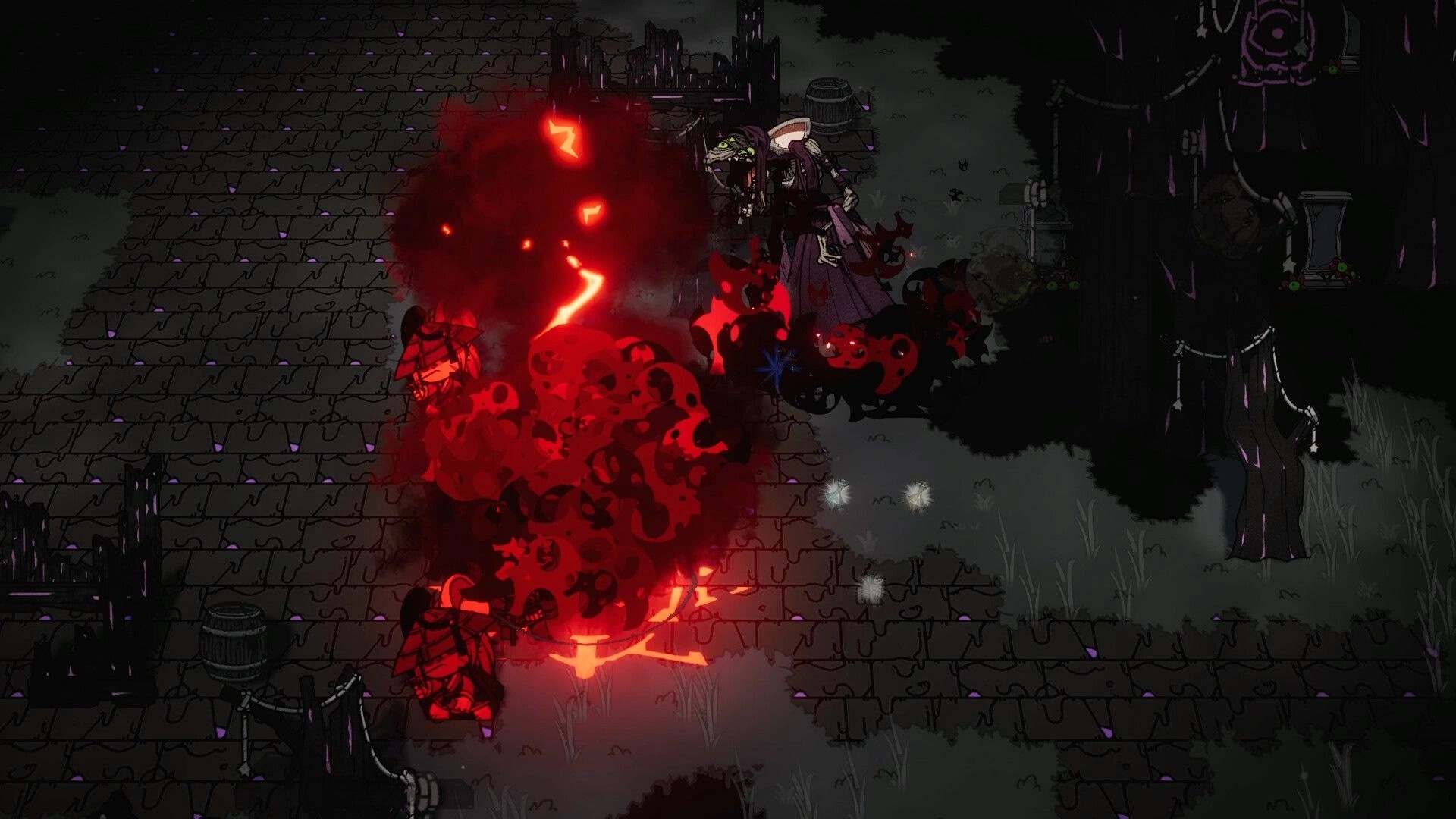 Ratocalypse: Undead battle with fiery explosion in a dark, eerie urban setting
