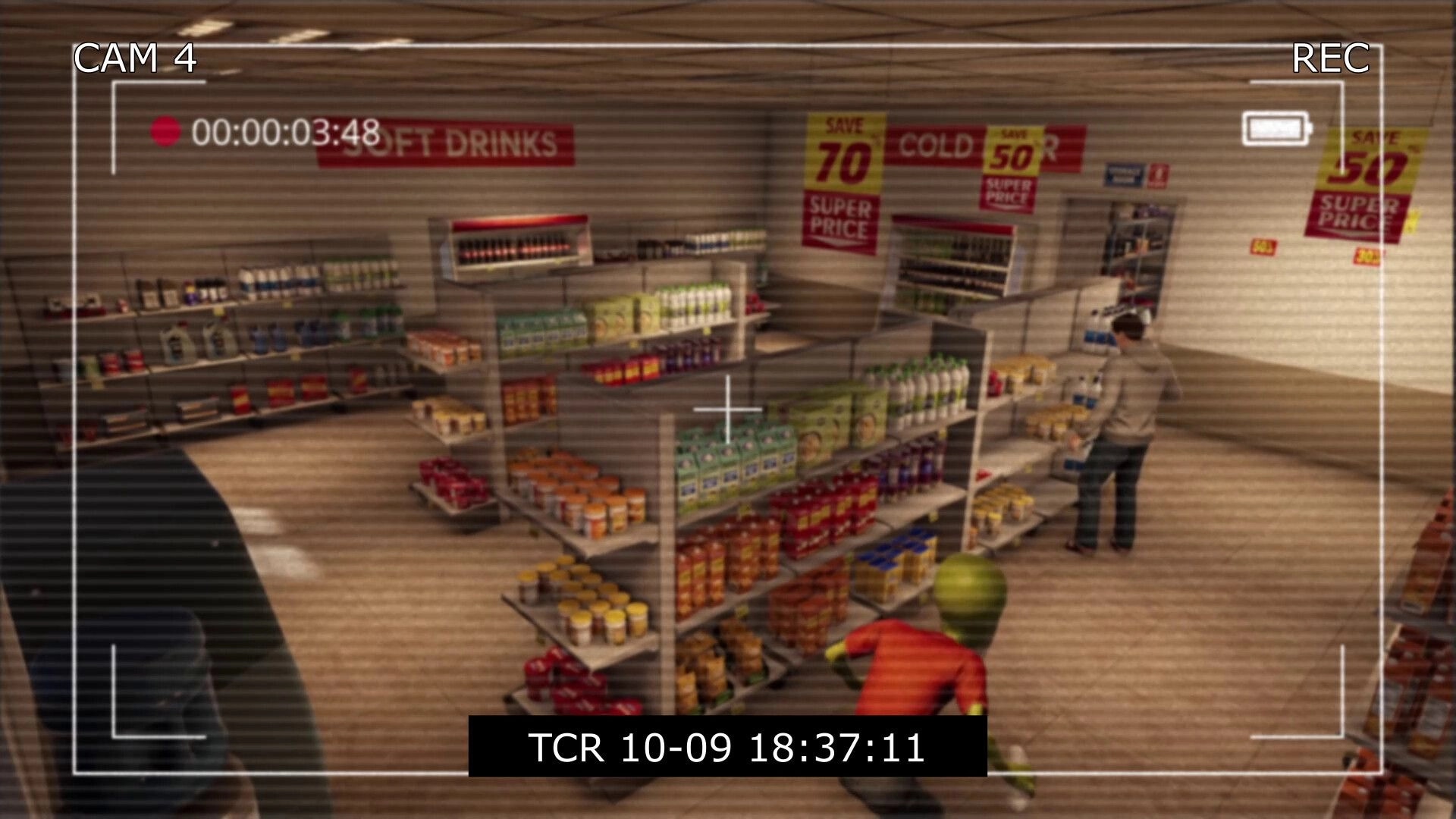 Roadside Research: Alien restocking shelves in gas station under surveillance camera view