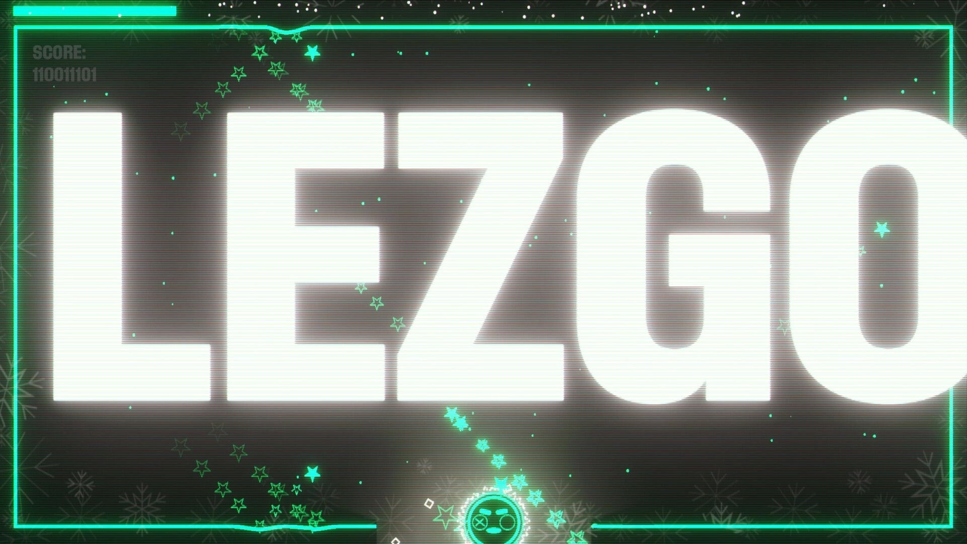 SCHMEKEL: Large "LEZGO" text dominates screen, with score display and star effects in arcade setting.