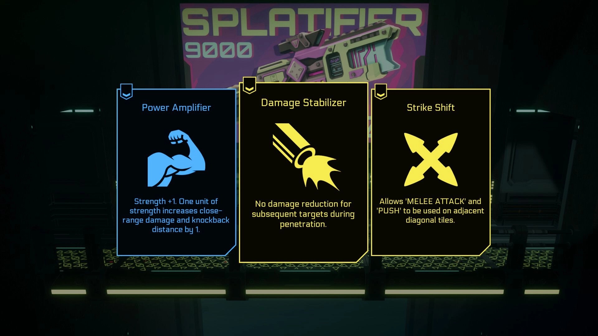 Shift'n Slay: Upgrade selection with Power Amplifier, Damage Stabilizer, and Strike Shift options displayed.