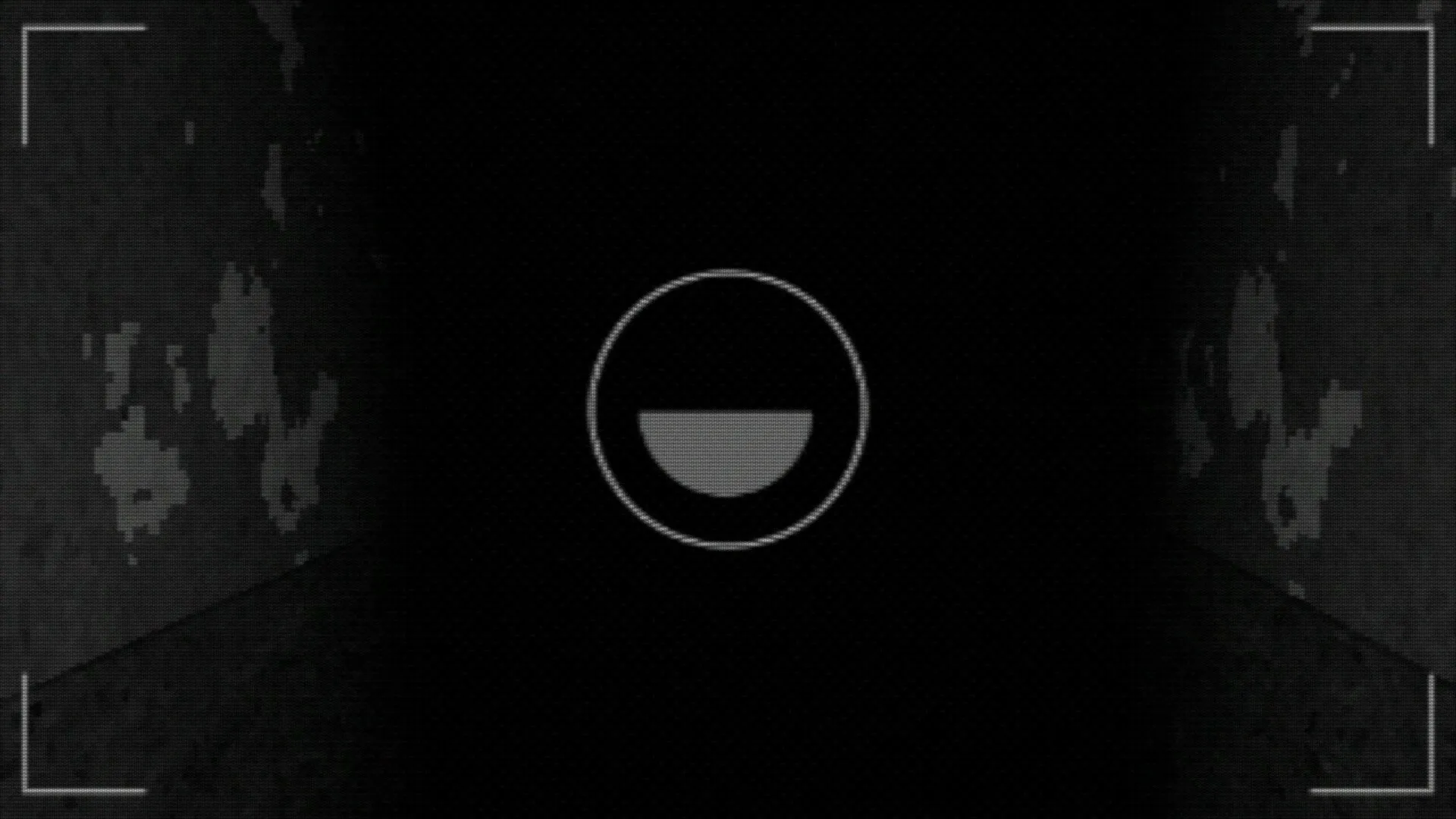 Shuttered: Camera UI with battery icon in dark, eerie corridor with peeling walls