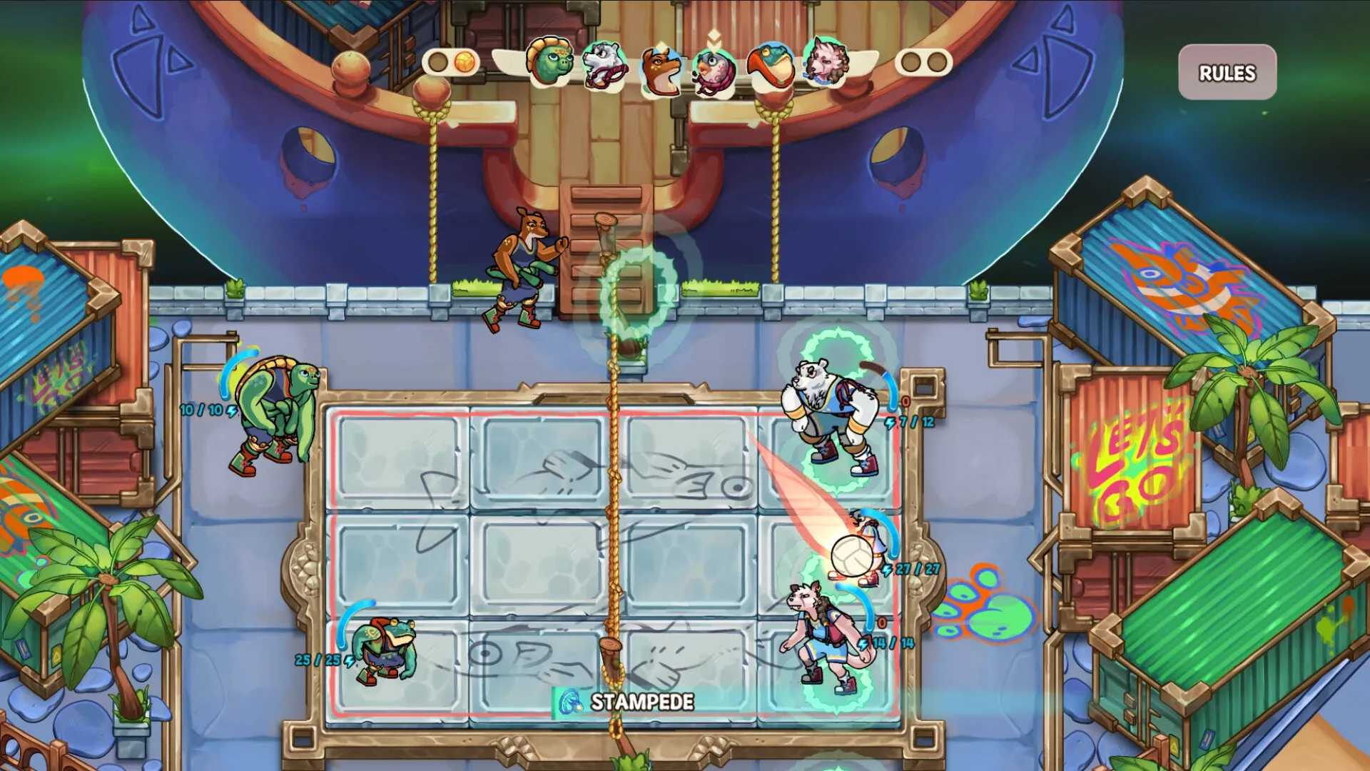 Smash it Wild: Intense volleyball-dodgeball match on a ship deck with characters in action.