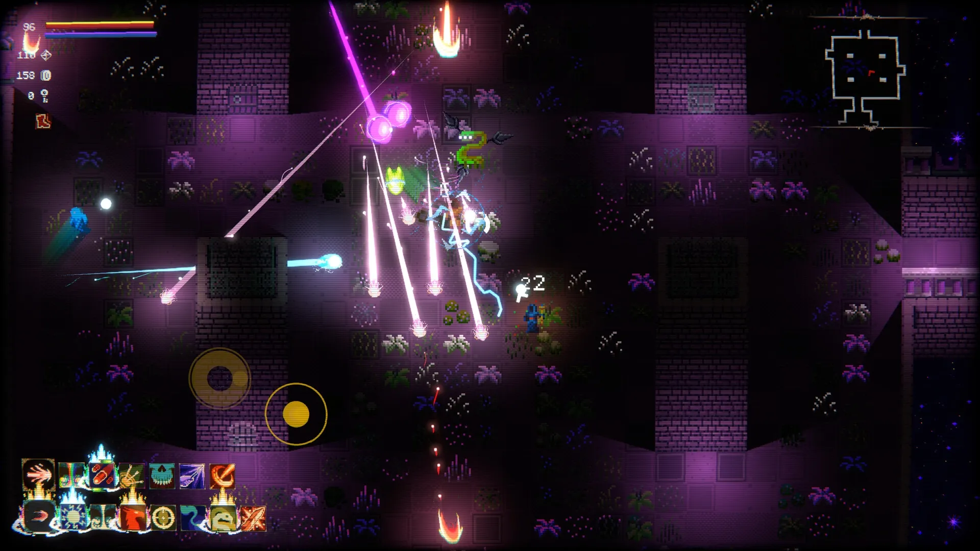 spellloom: Intense combat with Spellweaver casting spells against enemies in a dark, dungeon-like environment