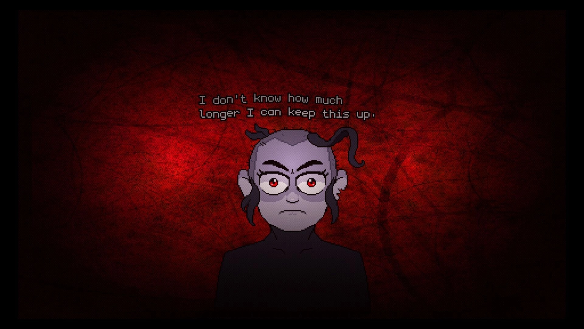 SUPER DEBT: Character portrait with text overlay on a textured red background, expressing uncertainty.