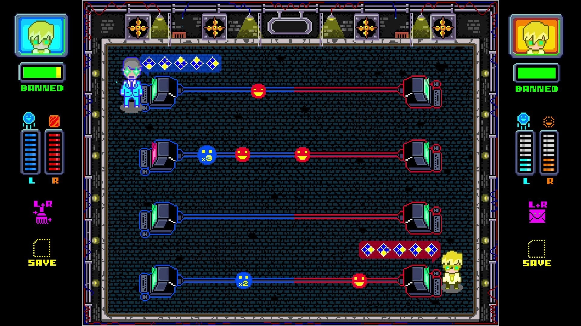 Super Hack Attack!: Two hackers compete in a grid network battle using malware and special programs.