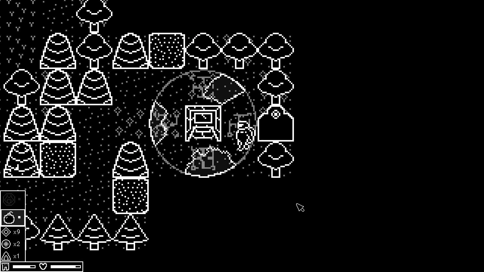 Surface Breaker: Mining station surrounded by trees with resource inventory displayed on left panel