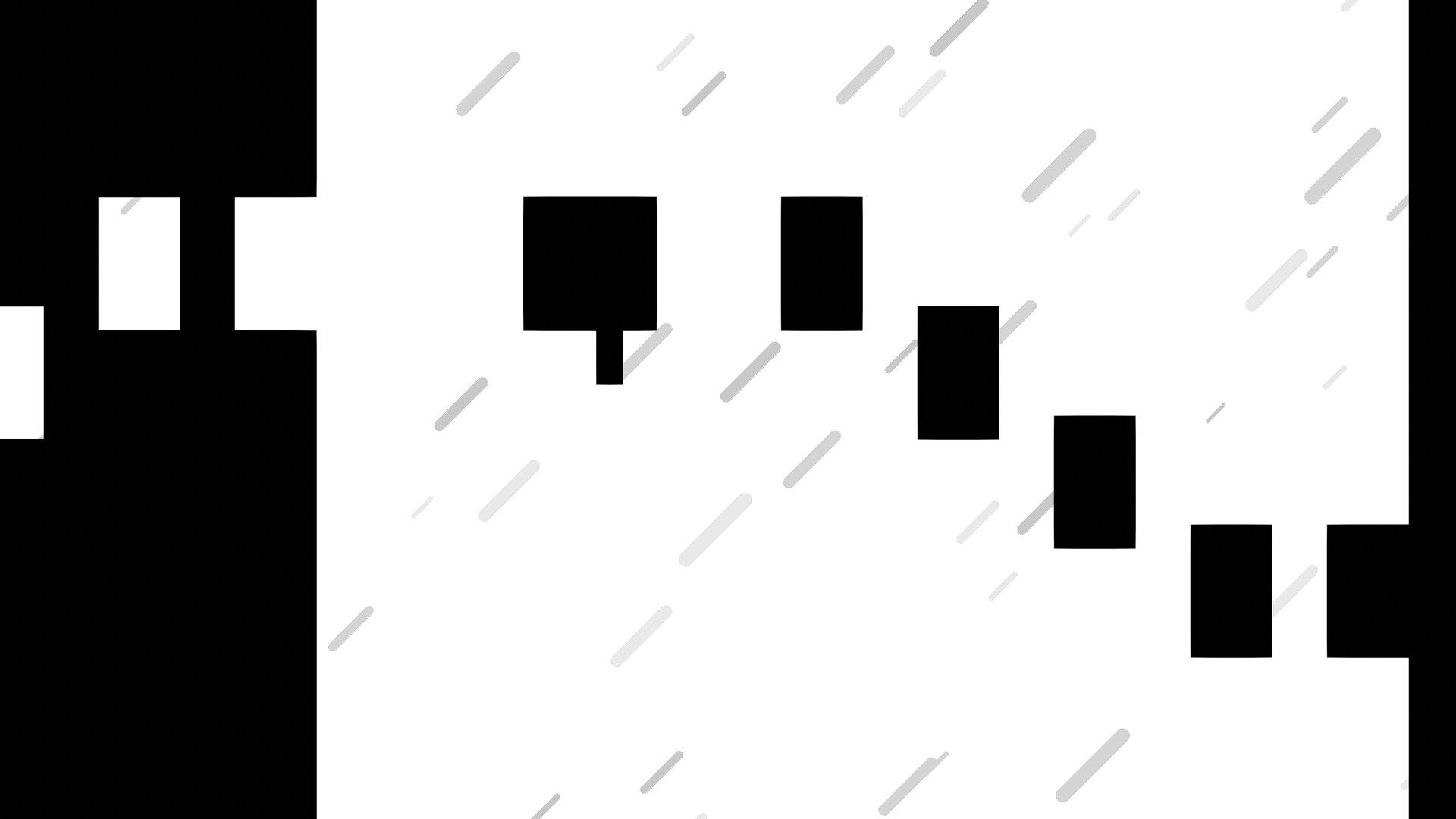 Take You Home: Black and white platform jumping with rain in minimalist surreal environment