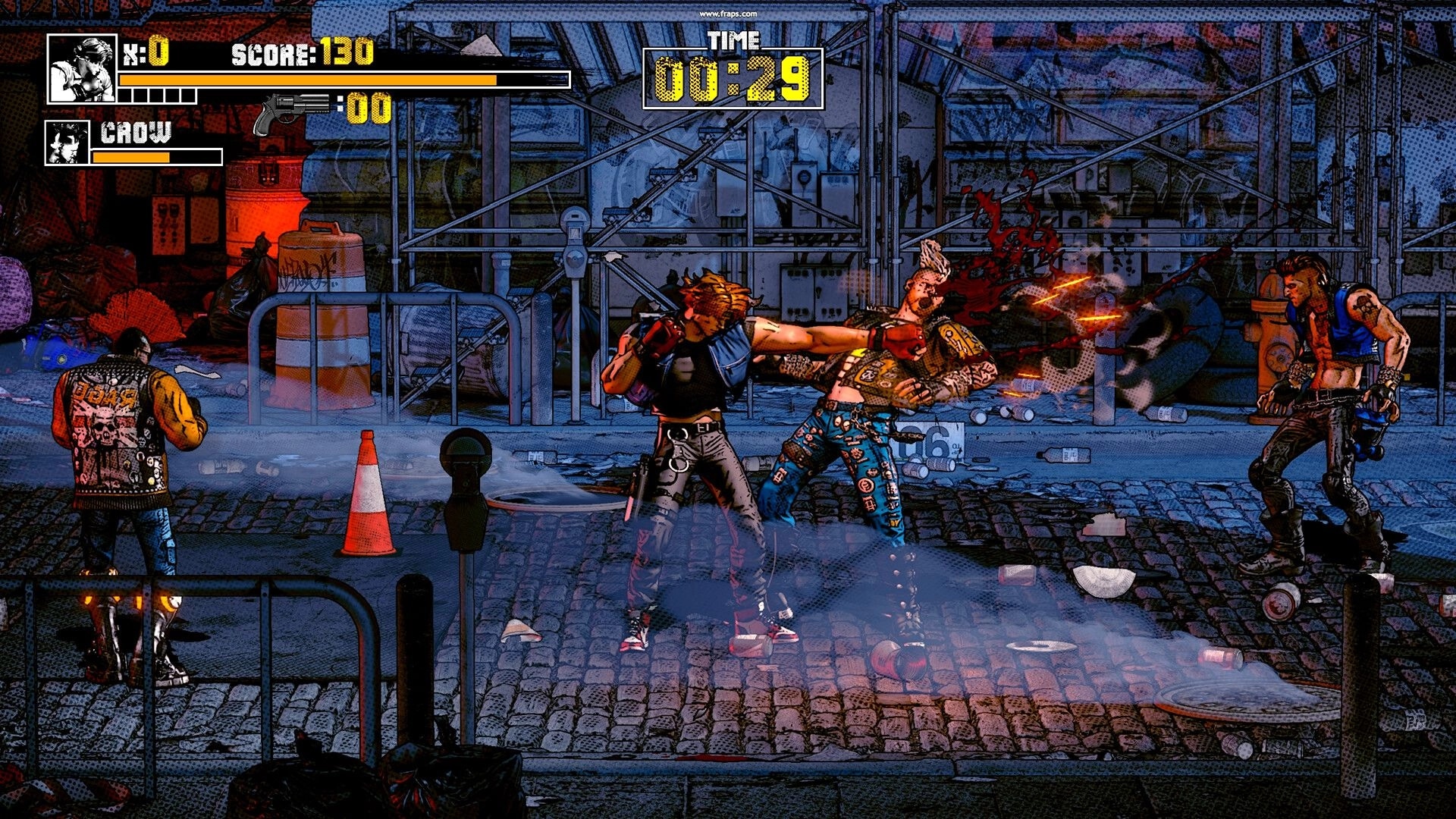 Takeover 2: Brawler punches punk enemy as timer and score UI sit above a gritty street scene.