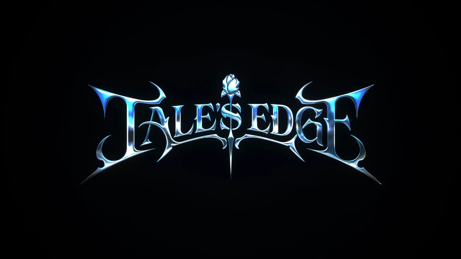 Tale's Edge: Game title logo with stylized text and a glowing blue rose on a dark background