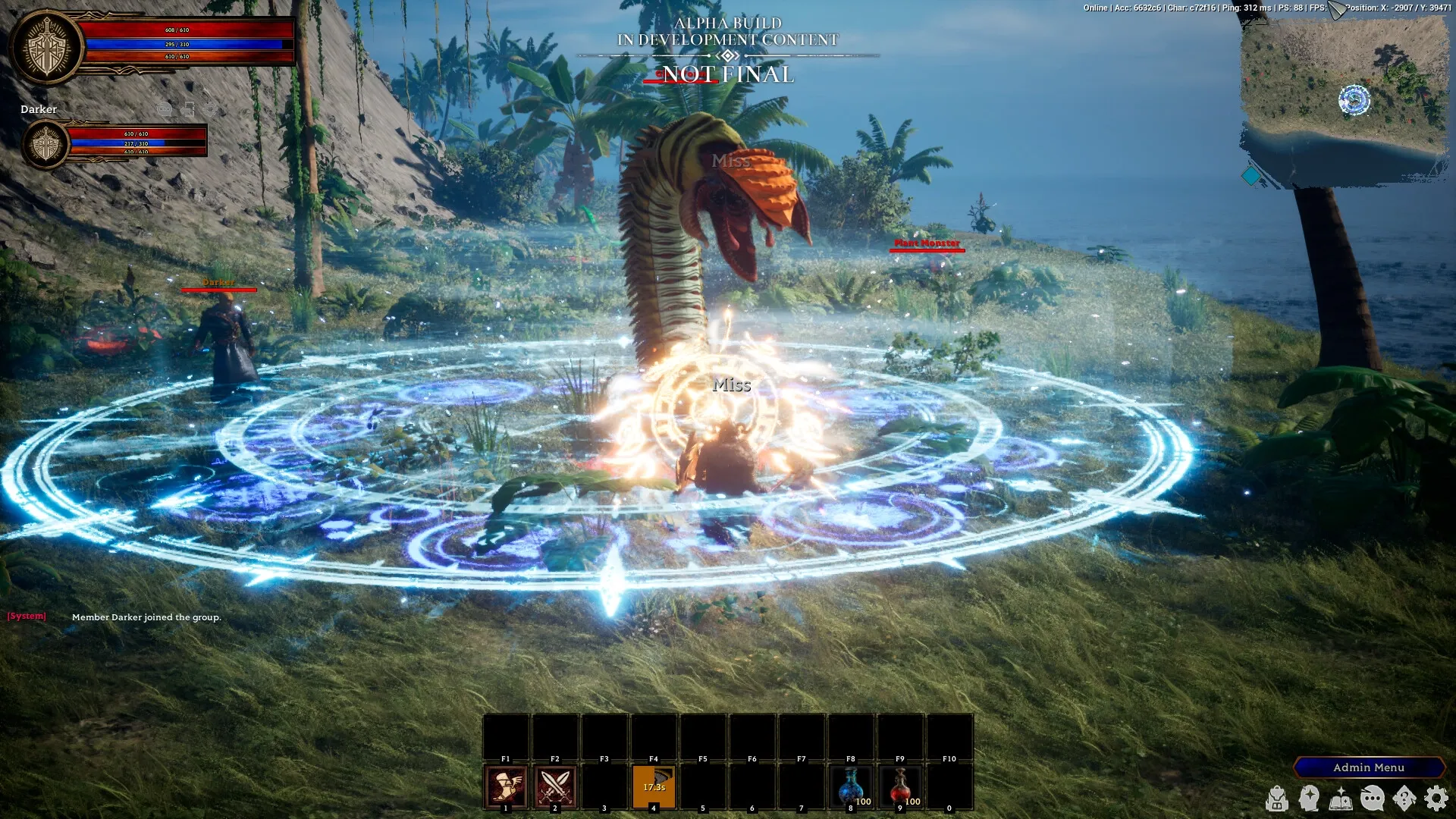 Tales Of Shadowland: Player battles giant snake in mystical forest with health bars and skill icons visible