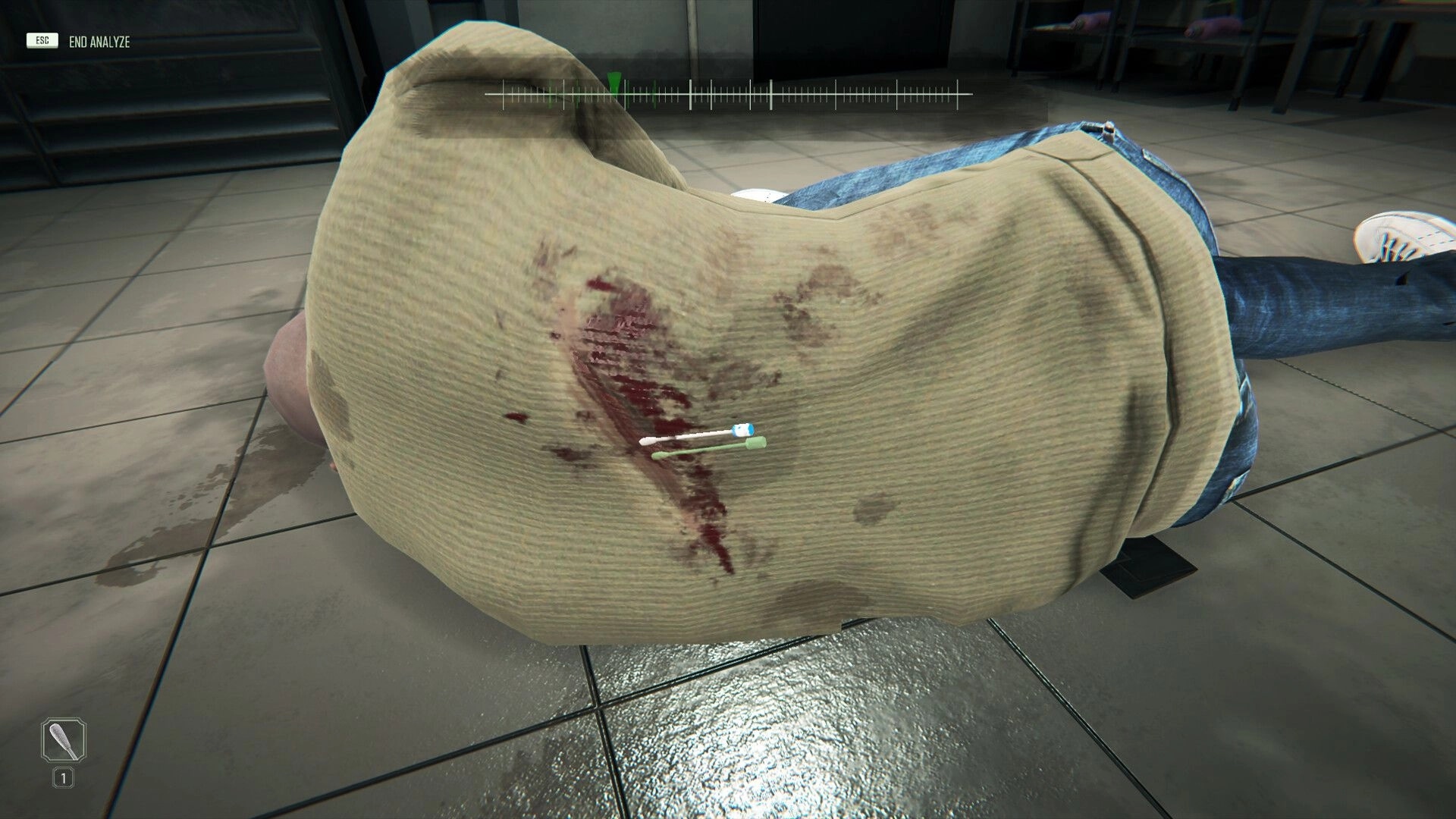 The Enigma Cases: Forensic analysis of bloodstained shirt using swab in a sterile examination room