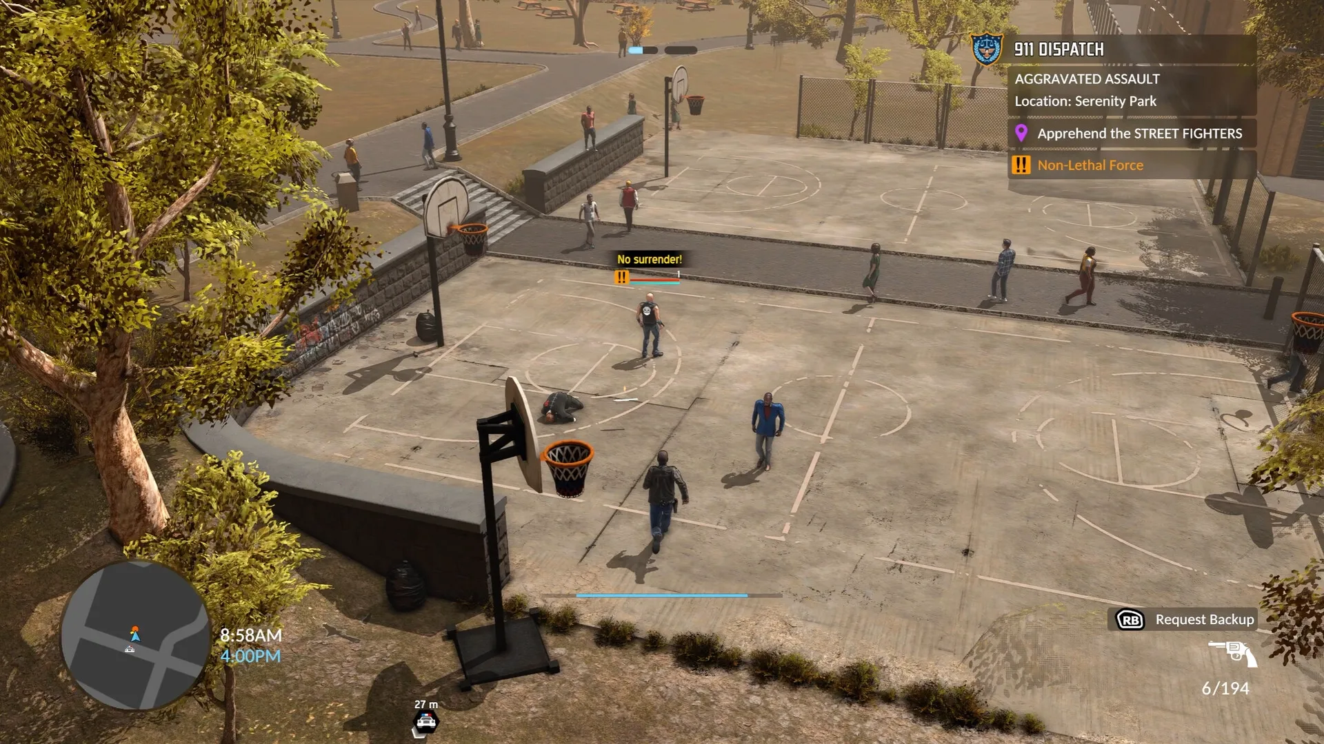 The Precinct: Screenshot showing game interface and gameplay elements
