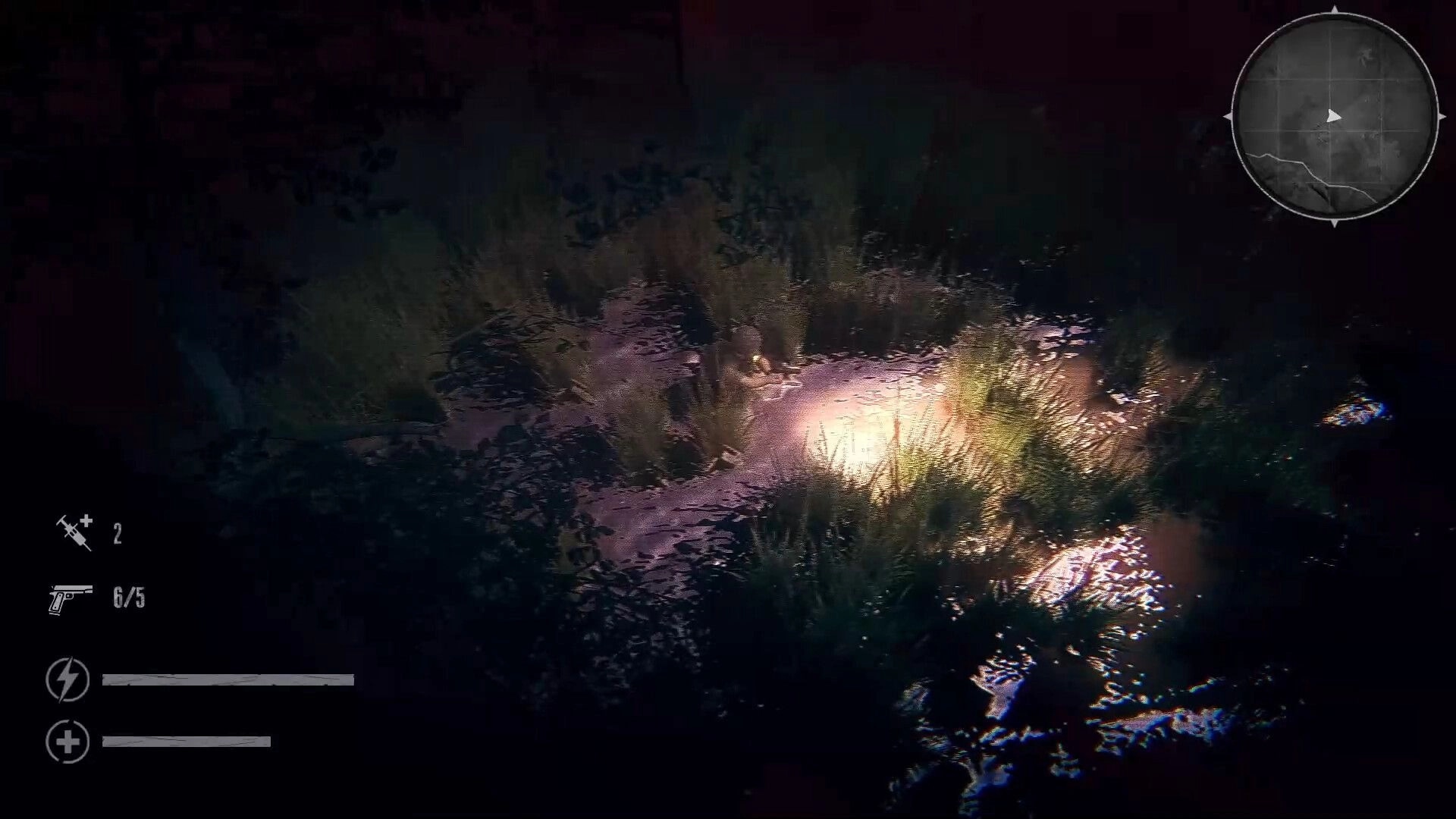 The Silent Jungle: Soldier sneaks through illuminated jungle path with health and ammo UI in Vietnam.