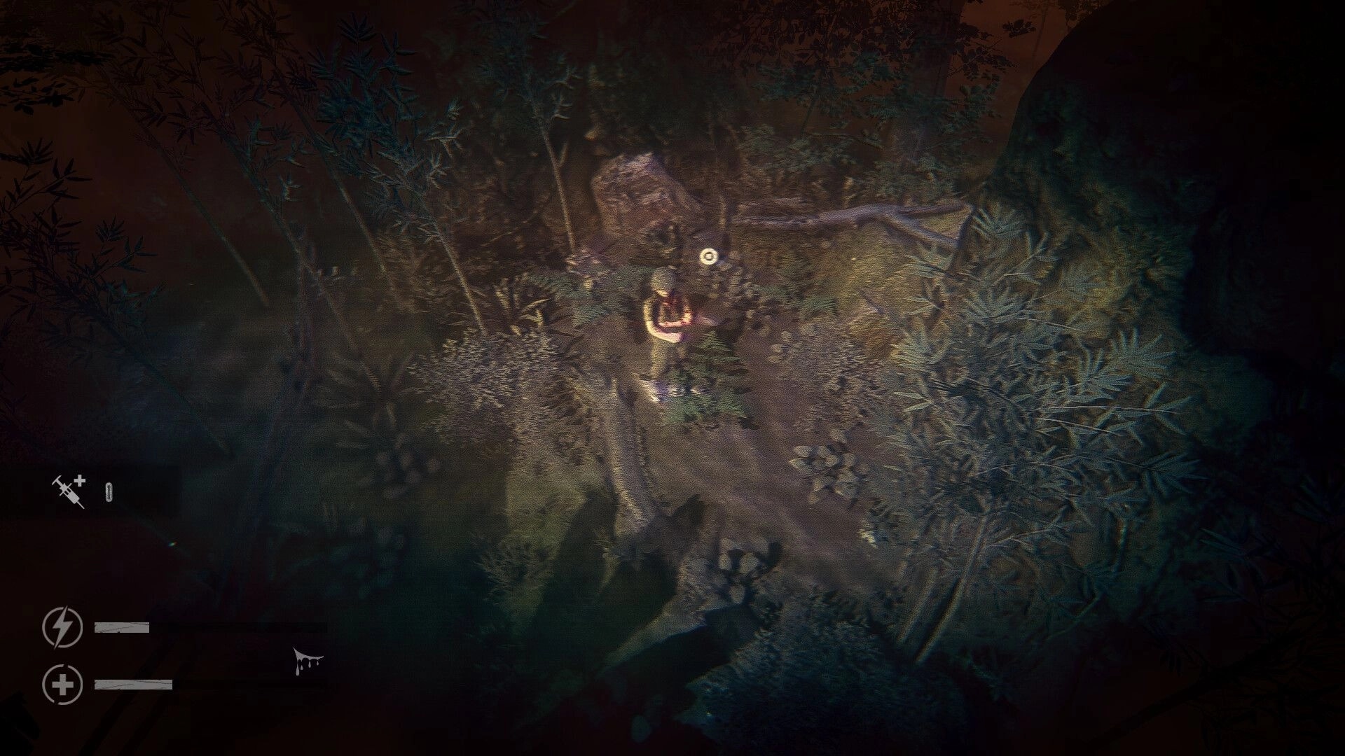The Silent Jungle: A soldier stands in dense foliage with a health bar and inventory icons on screen.