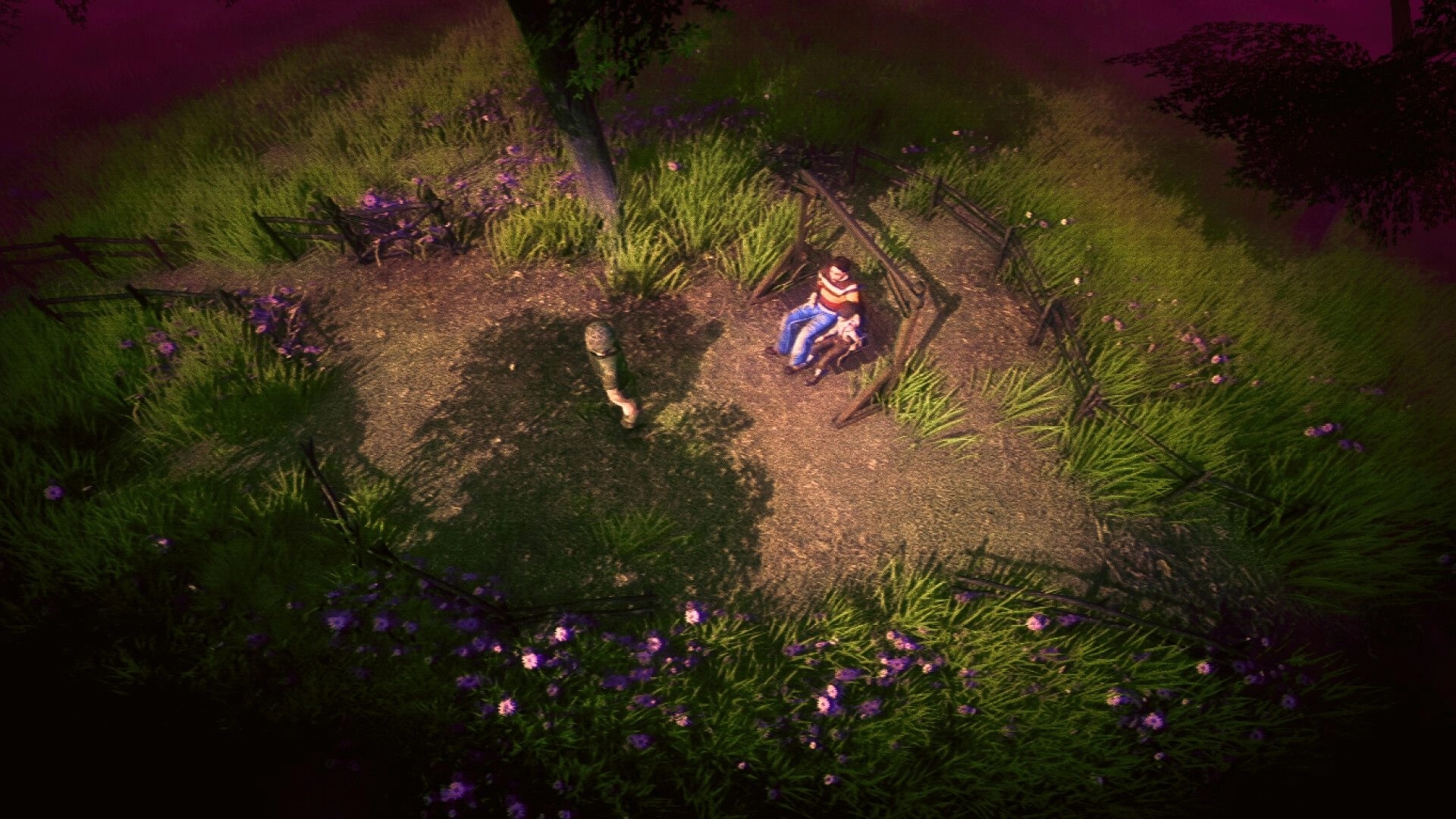 The Silent Jungle: Soldier encounters a mysterious figure sitting on a swing in a secluded jungle clearing.