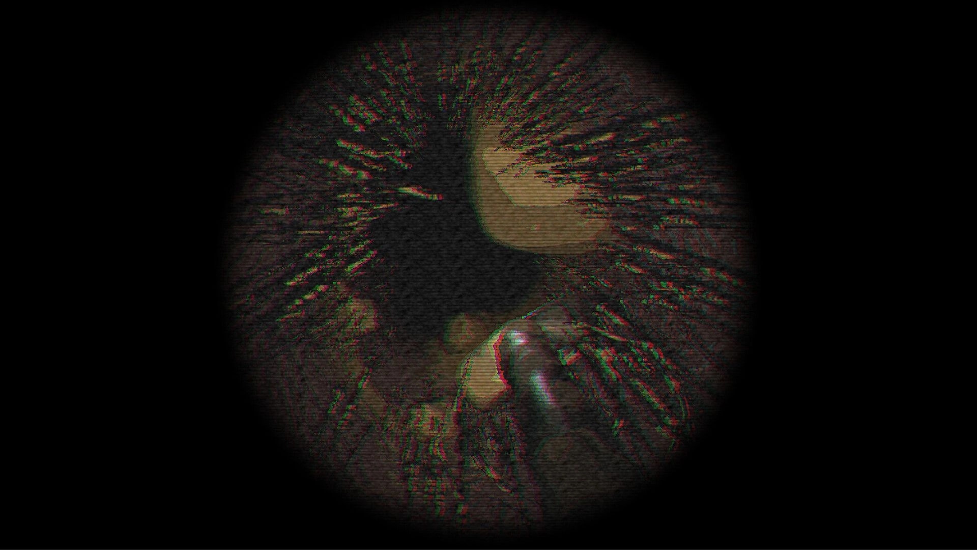 Tiny Chills: Ear canal view clogged with bristly black growths around a pale eardrum in darkness.