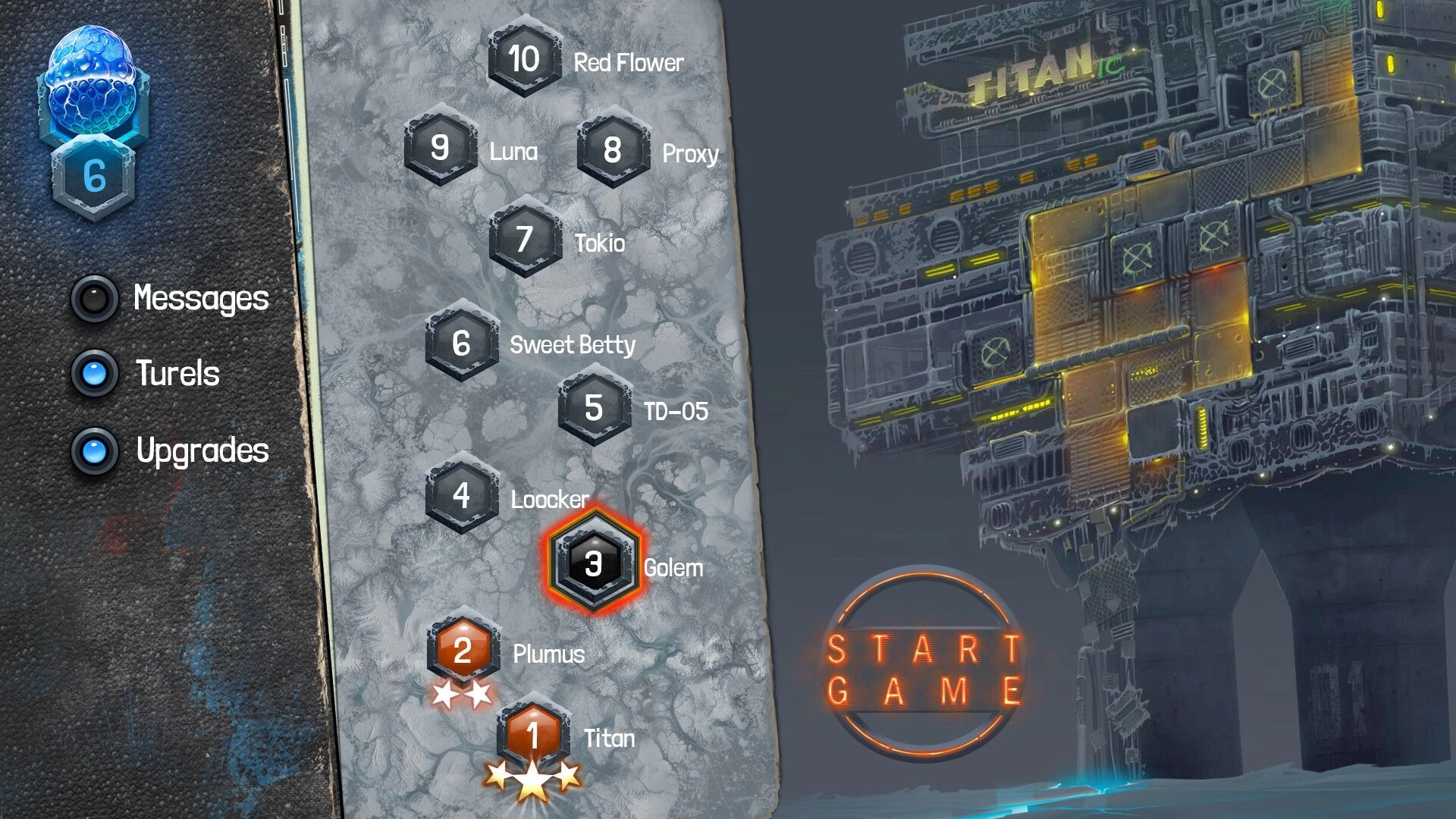 Tower Petroleum: Player ranking menu displayed with start game button and tower structure in background